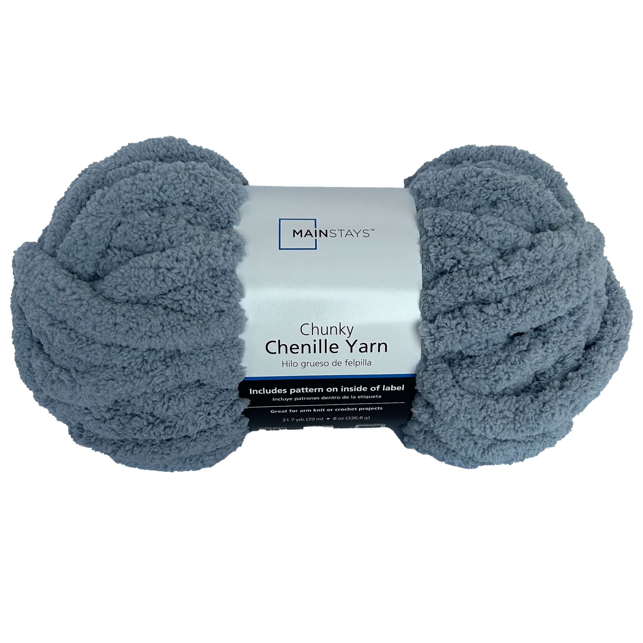 Mainstays Chunky Chenille Yarn, 31.7 yd, 100% Polyester, Super Bulky