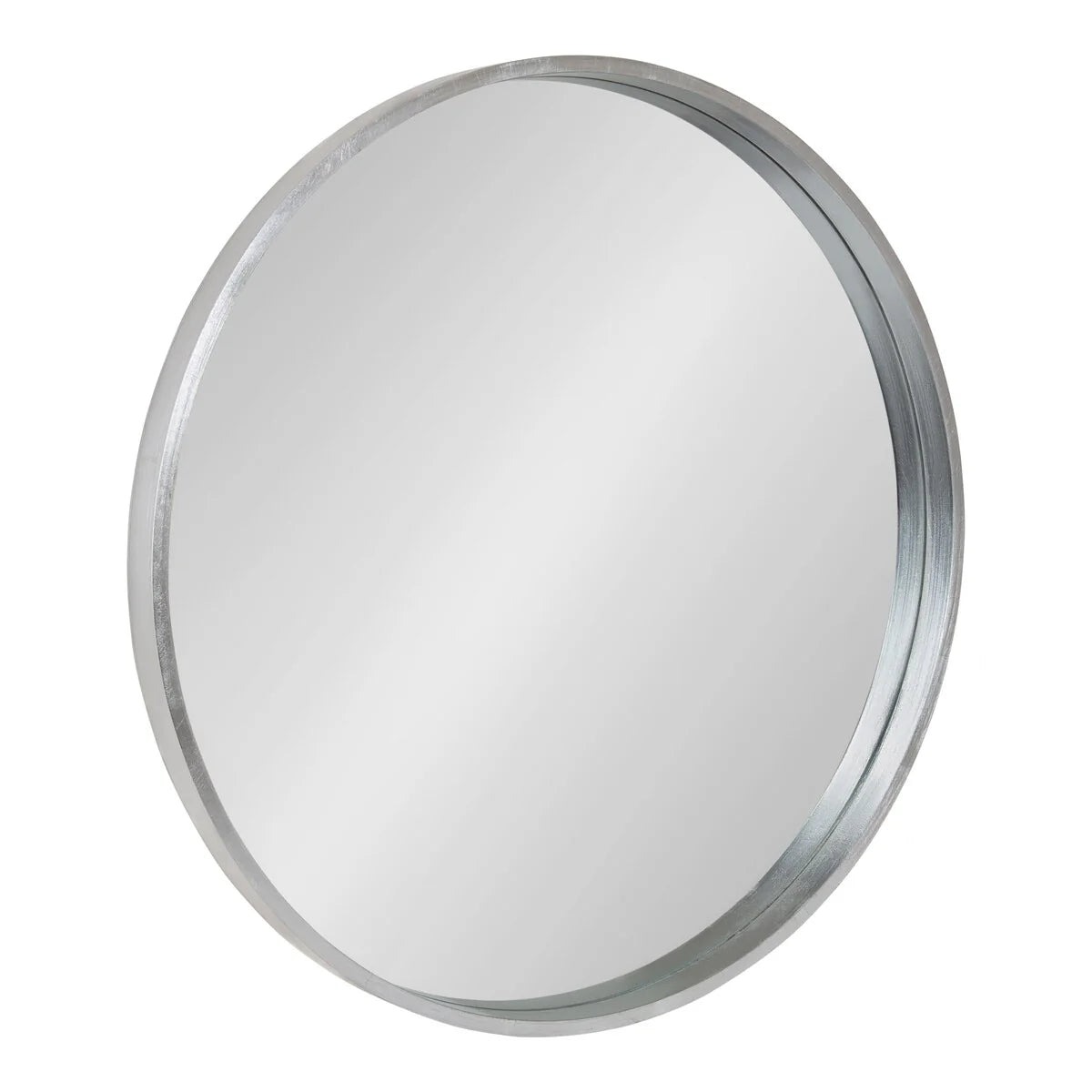 Round Wood Accent Wall Mirror With Modern Decorative Wooden Frame