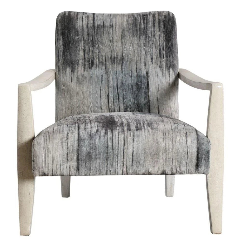 Bailey Street Home Gate House Mews 31 inch Accent Chair Charcoal/Gray/Blue Chenille/Natural Off-White Finish - 208-Bel-4361897