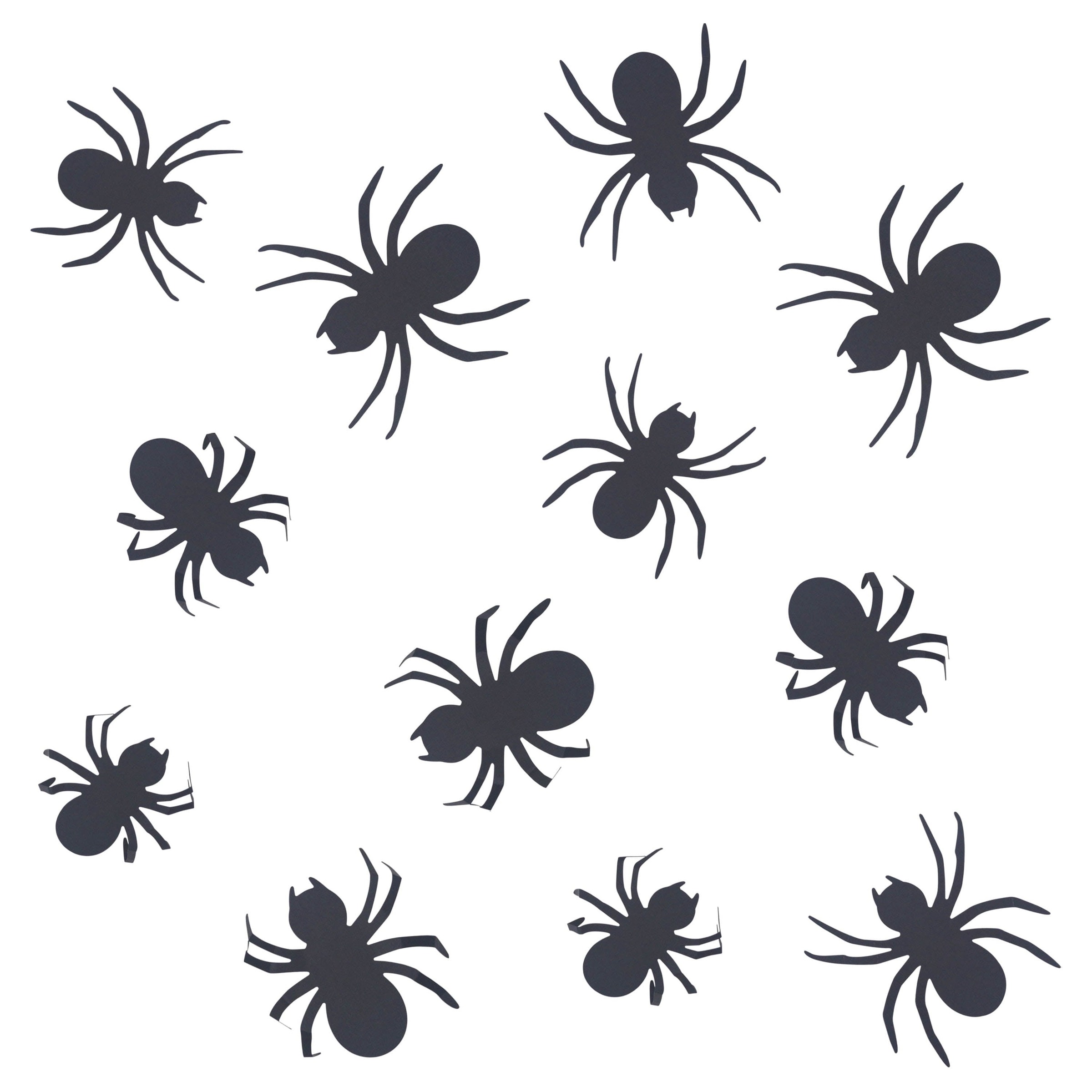 Paper Spider Wall Creatures Decoration, Black, 12 Pieces, Halloween by Way To Celebrate