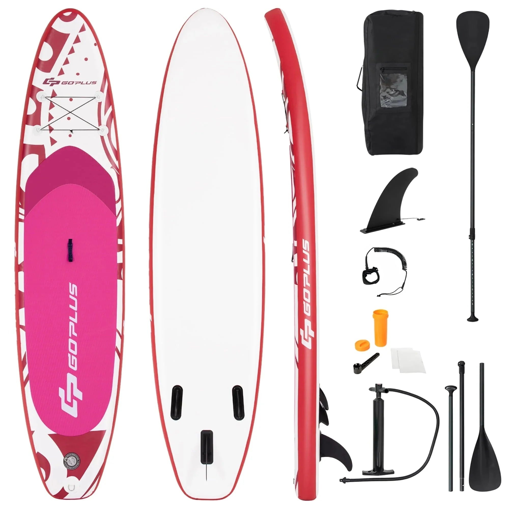 Goplus Inflatable Stand-Up Paddle Board 10.5 x 30 x 6 - Pink