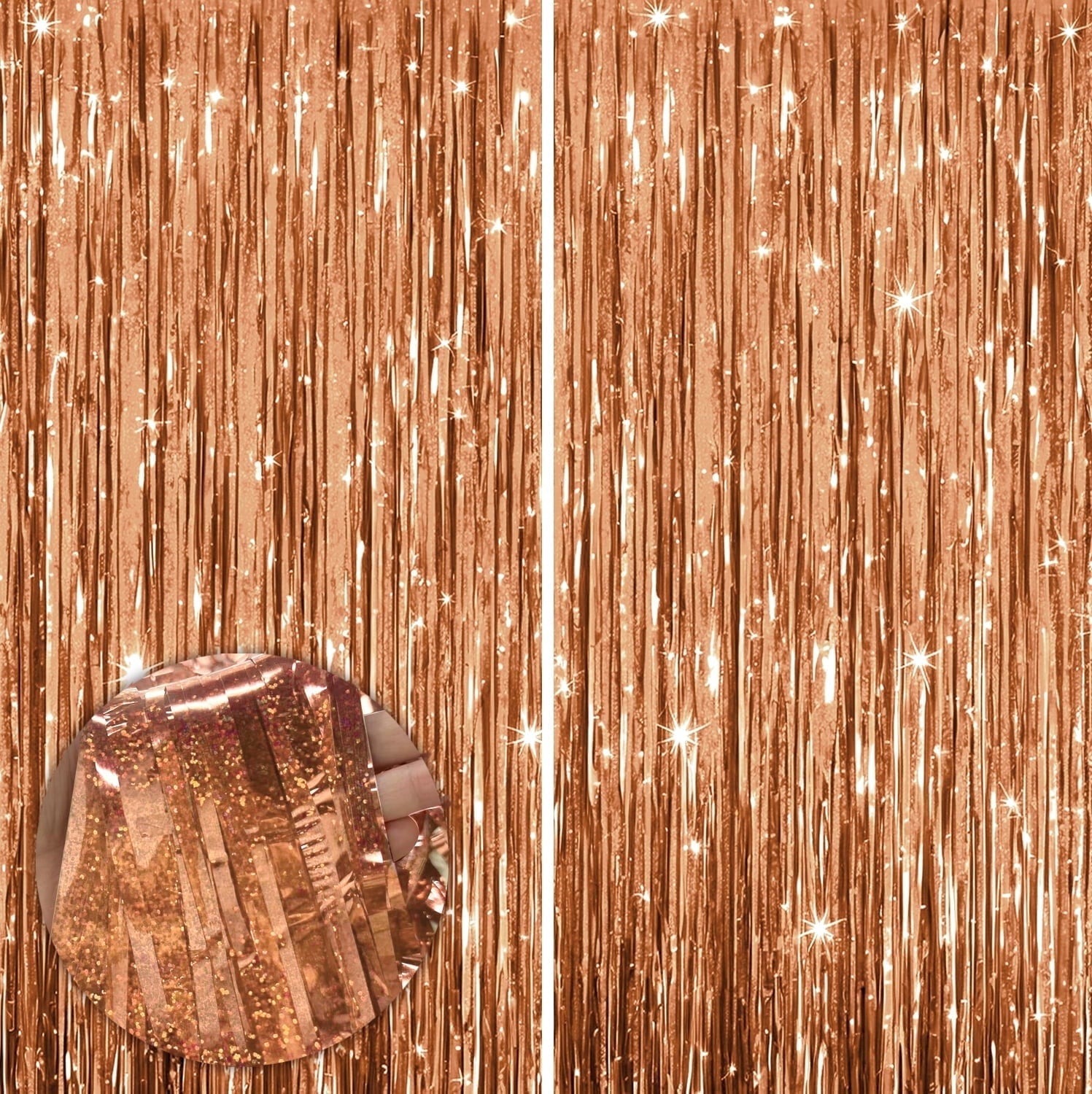 Sm:)e 2-Pack Light Bright Silver Foil Fringe Curtains for Events - Birthday, Wedding, Graduation, Christmas, Baby Shower, various festivals Decor Photo Booth Fun!