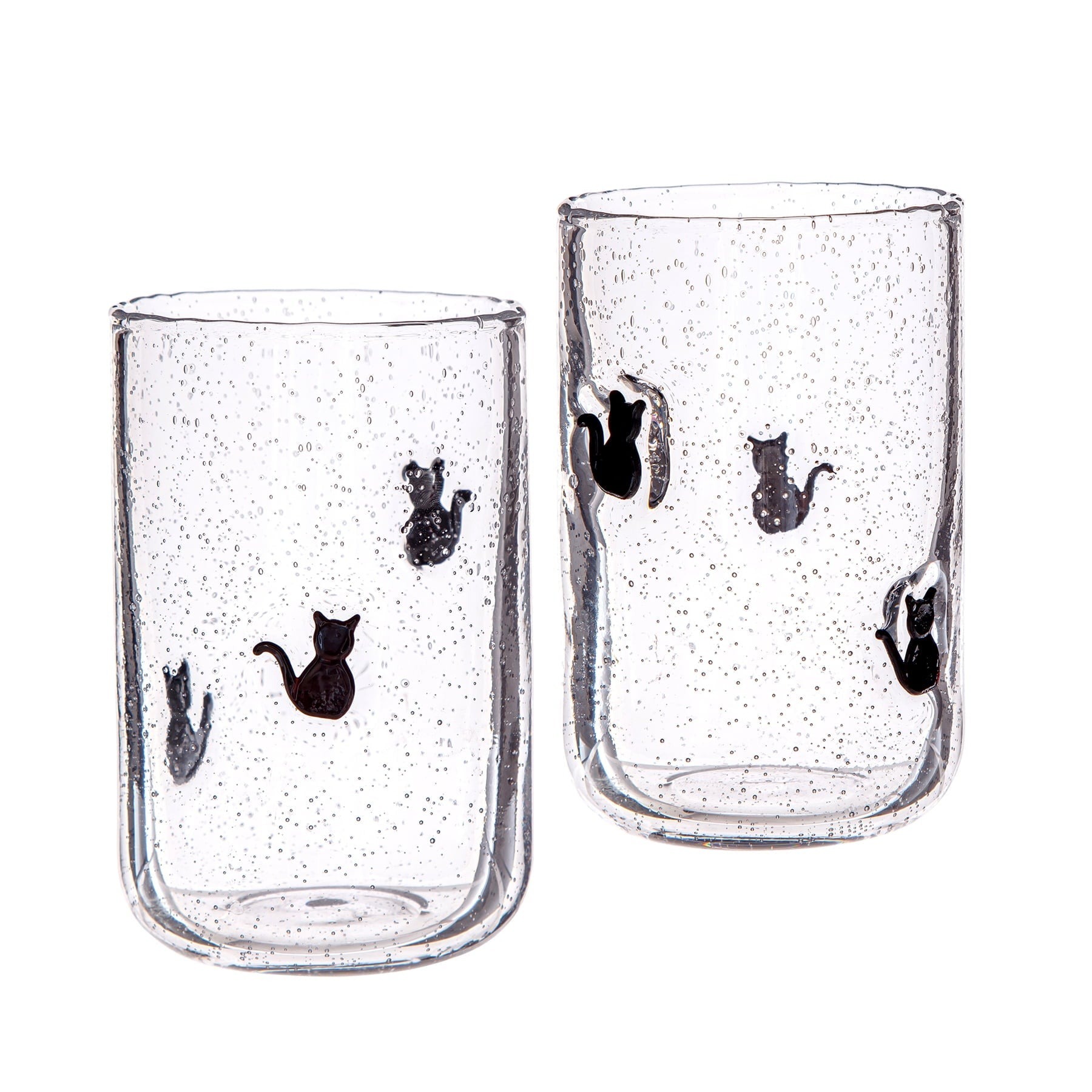 Way to Celebrate 16 oz Cat Charm Drinking Glass, 2-Pack
