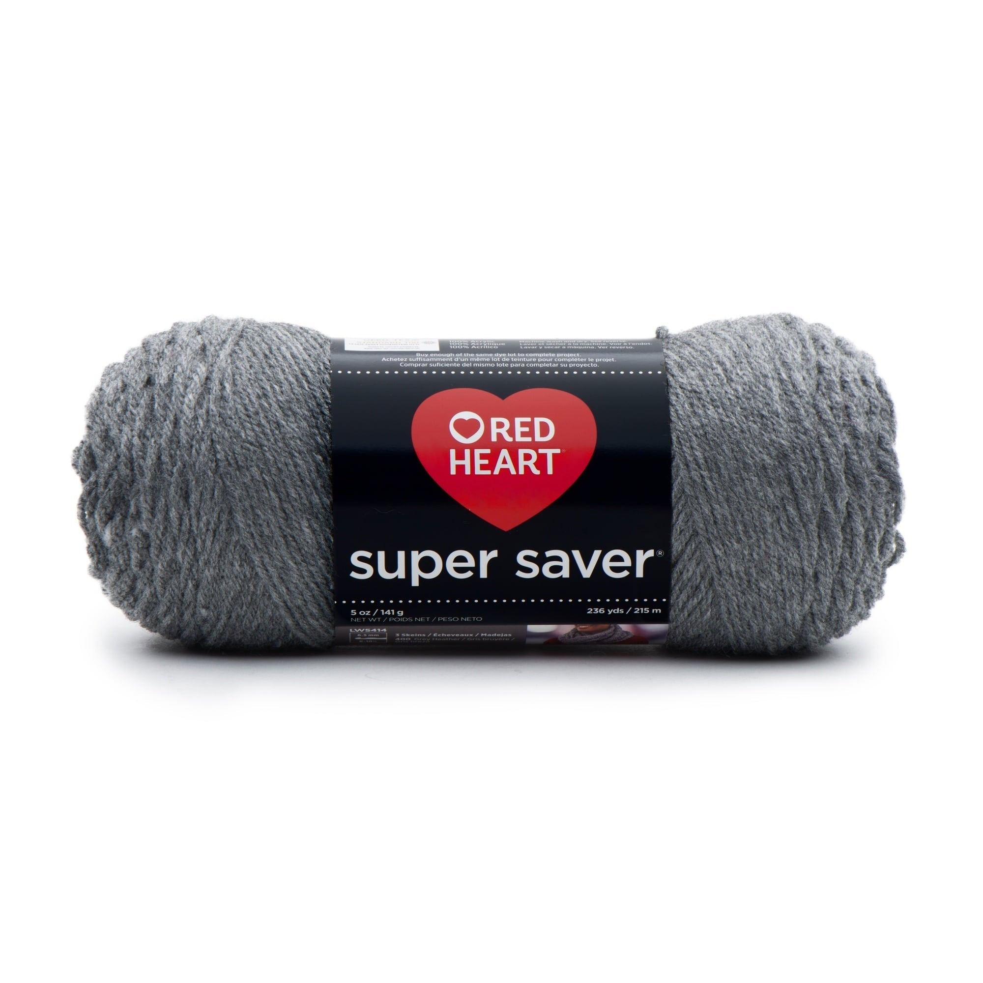 Red Heart Super Saver 4 Medium Acrylic Yarn Black 7oz 198g 364 Yards