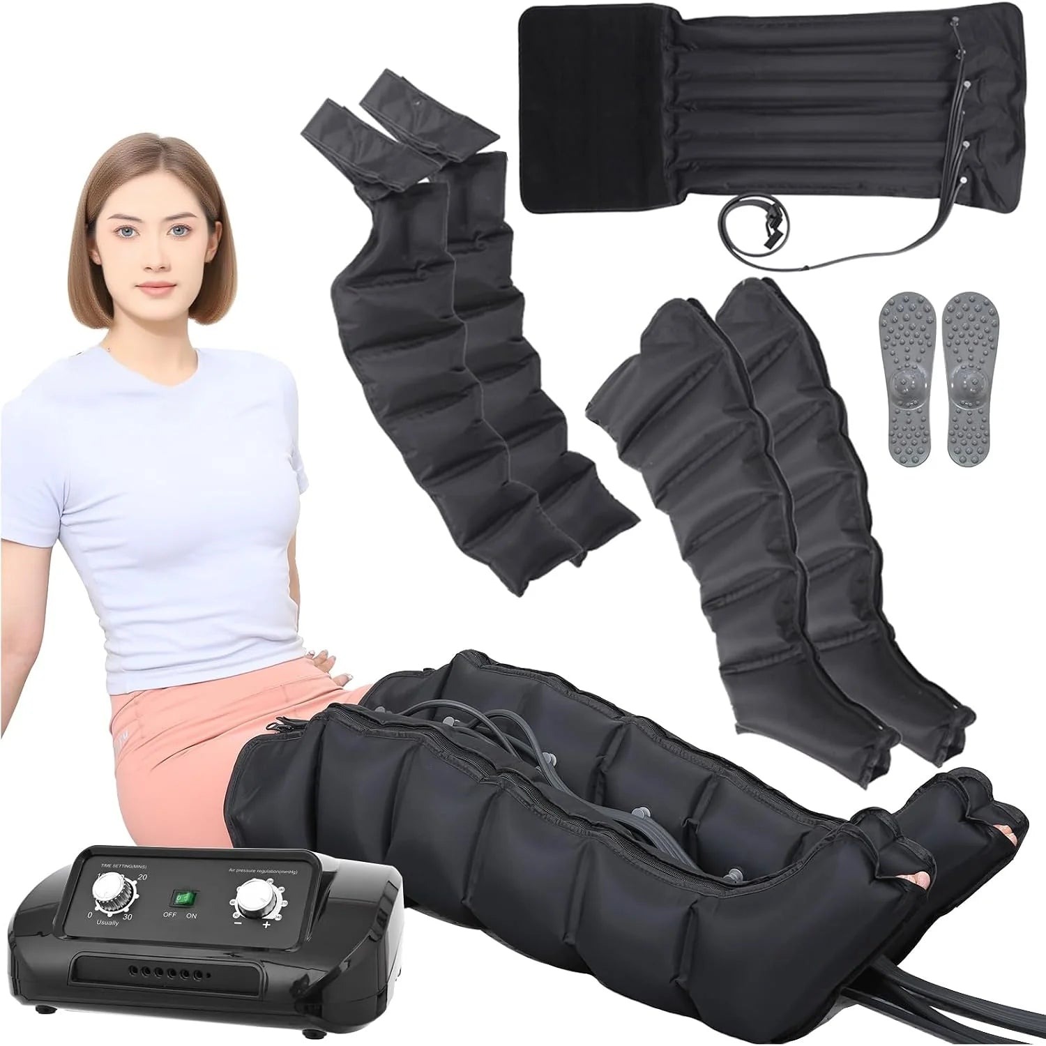 Generic 6-Chamber Compression Massage Boots For Legs, Abdomen And Arms - 1
