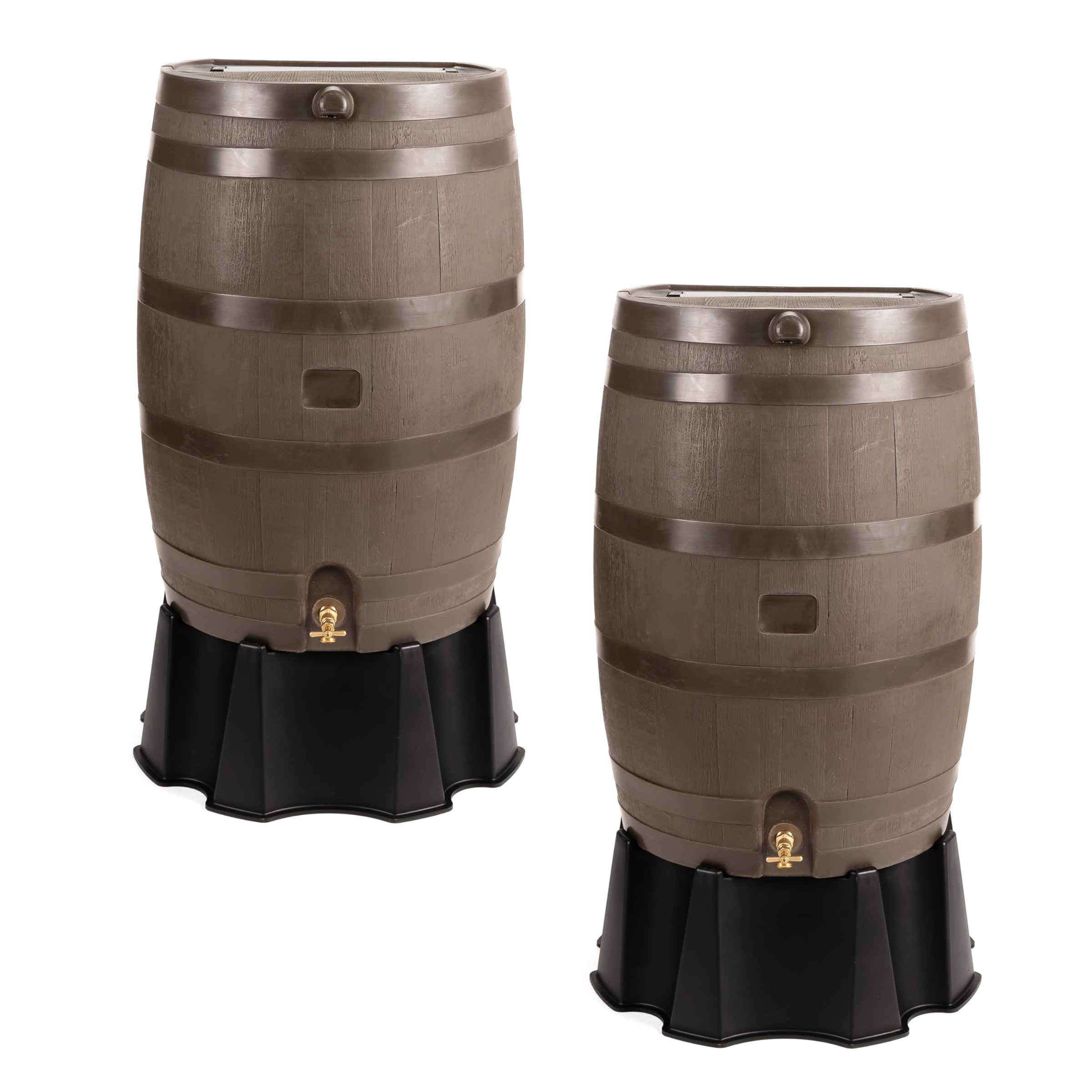 50 Gallon Rain Barrel With Brass Spigot And Flat-Back Design