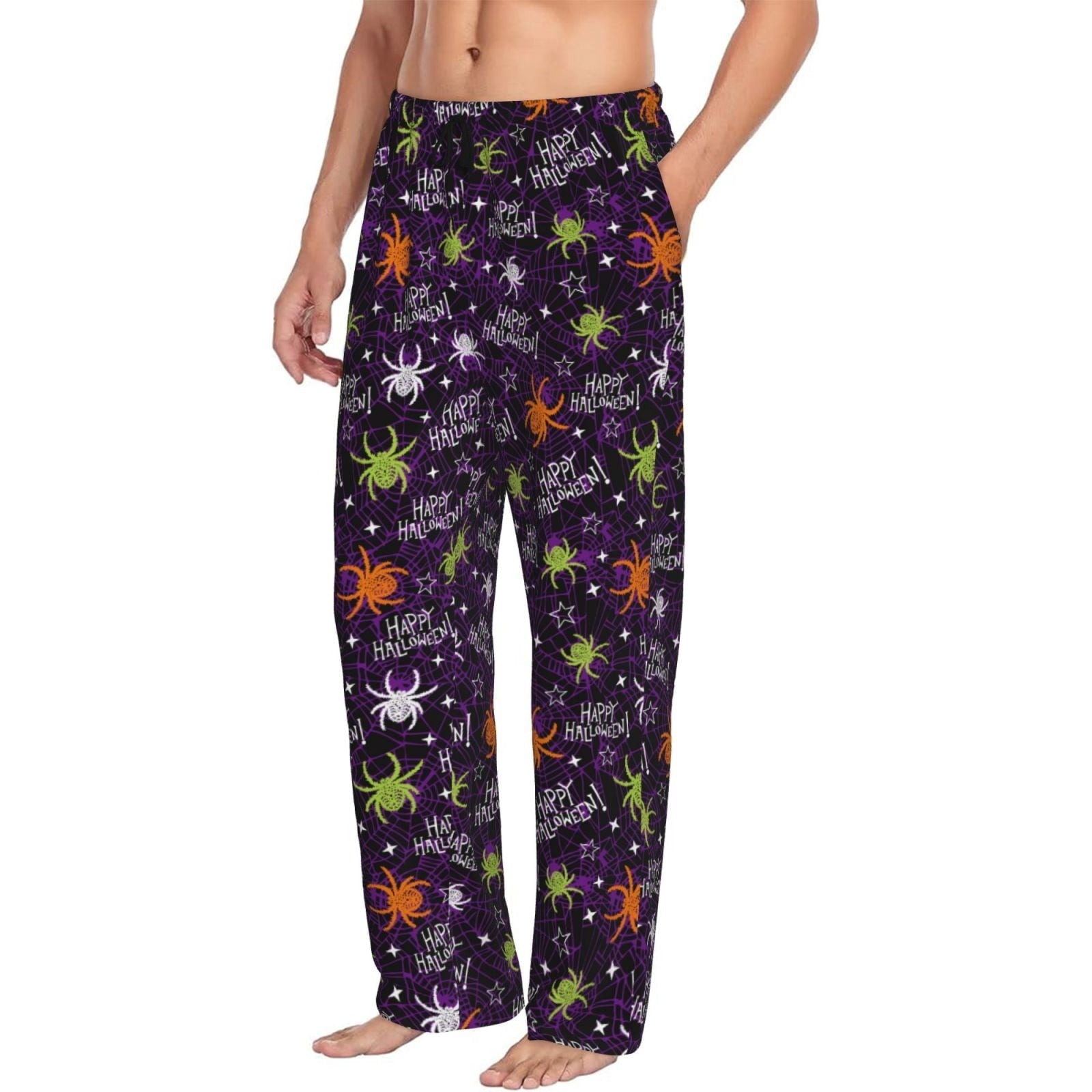 Picia Halloween Mens Soft Woven Cotton Elastic Waistband Sleep Pajama Pant Lounge Sleep Pant With Pockets And Drawstring-Medium