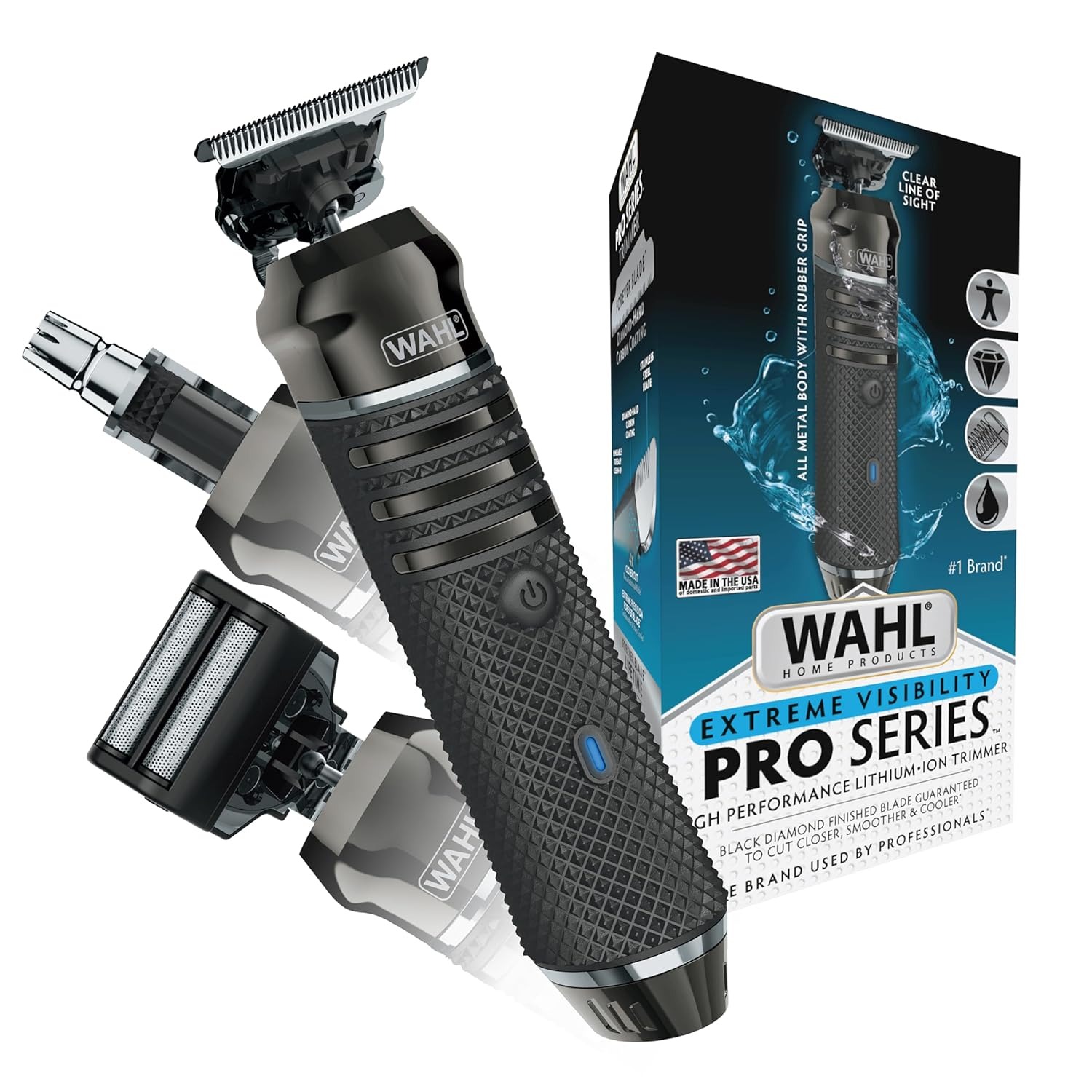 Wahl USA Pro Series High Visibility Skeleton Beard Trimmer, Lithium-Ion Cordless USB Rechargeable - 3026018