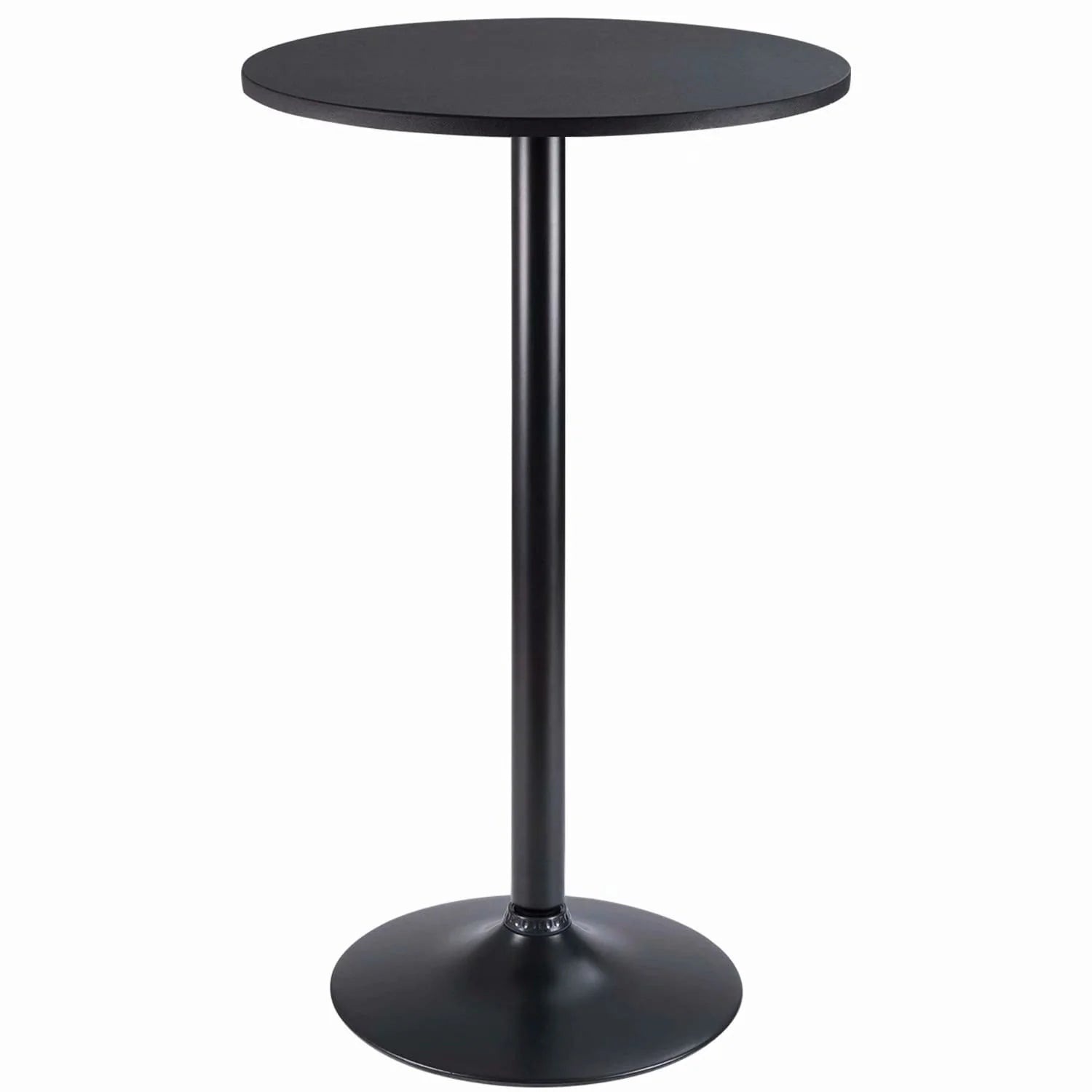 Round Bar-Height Bistro Pub Table With Metal Base And MDF Top, 23.8 x 23.8 x 39.5 Inch