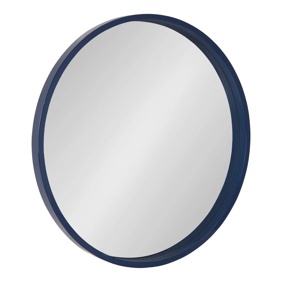 Round Wood Accent Wall Mirror With Modern Decorative Wooden Frame