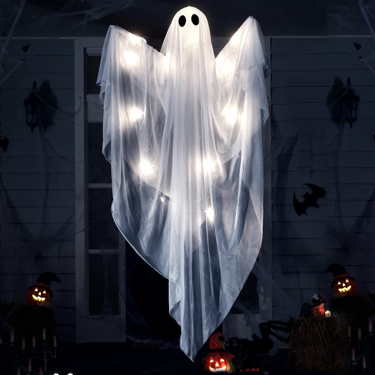 Joyfy 47" Halloween Hanging Light up Ghost Decorations Outdoor