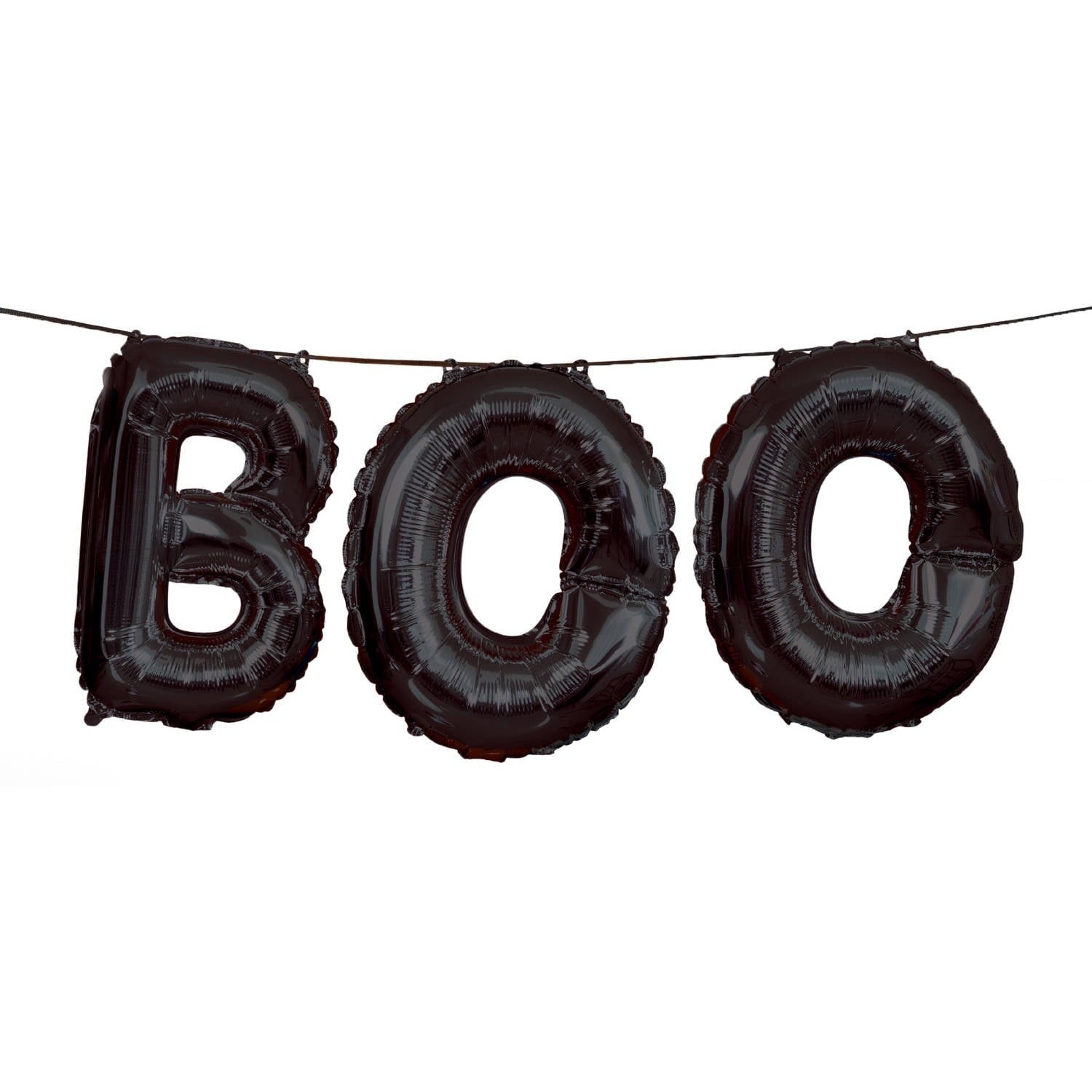 Foil Black Boo Halloween Letter Balloon Banner Kit