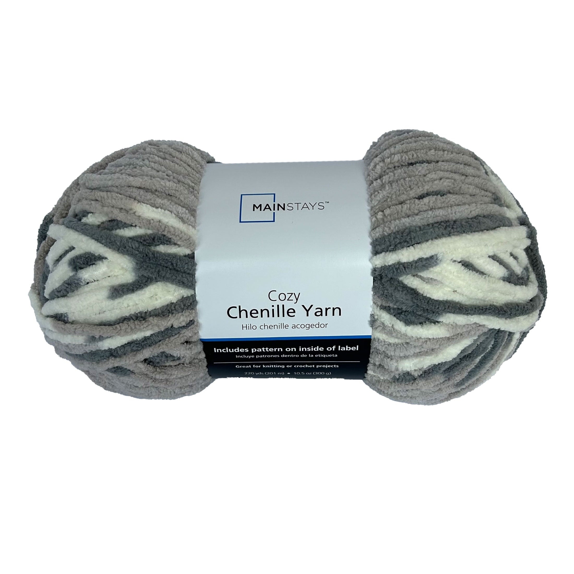 Mainstays Cozy Chenille Yarn, 220 yd, 100% Polyester, Bulky