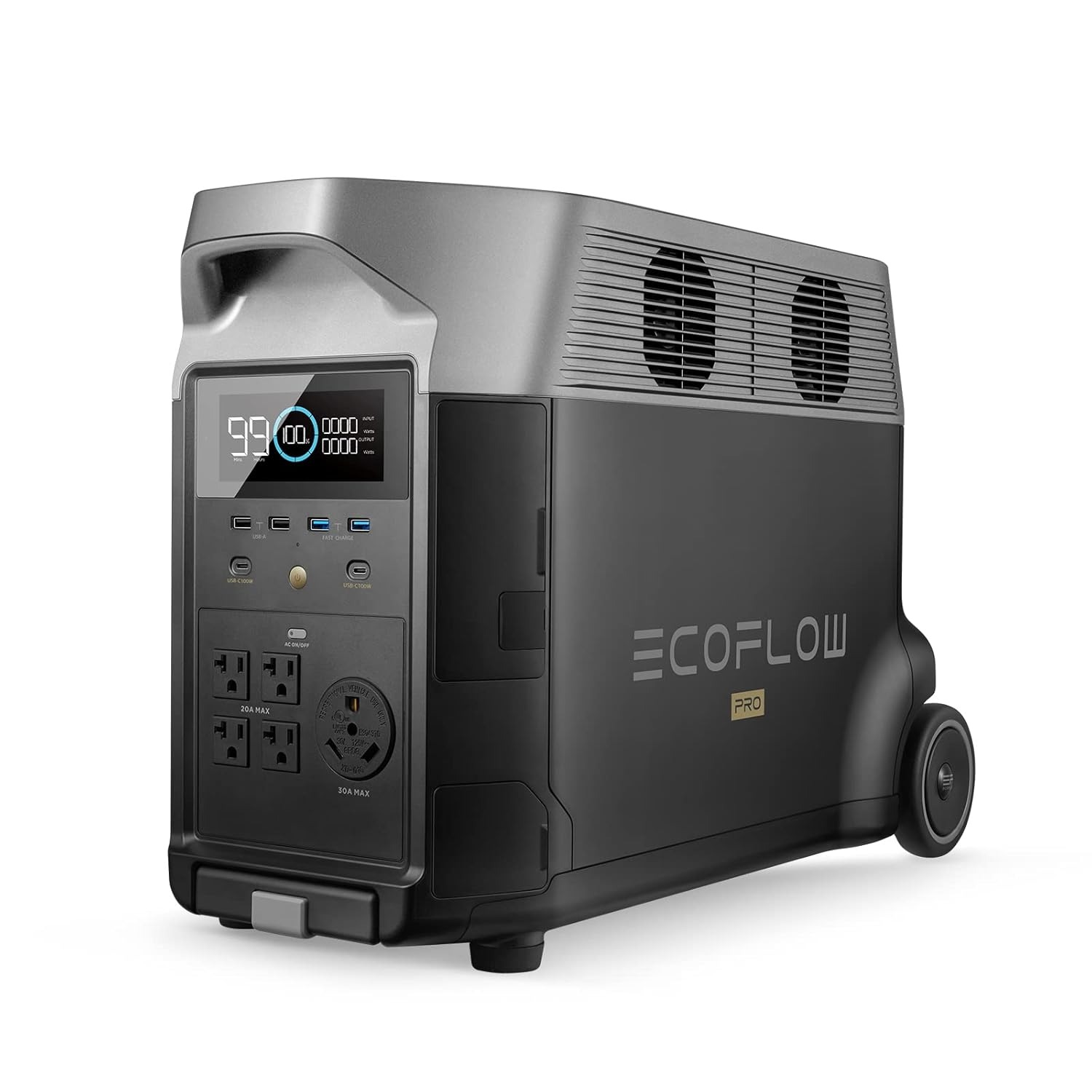 EF ECOFLOW Portable Power Station 3600Wh, 3600W, 120V AC Outlets x 5 - DELTA Pro