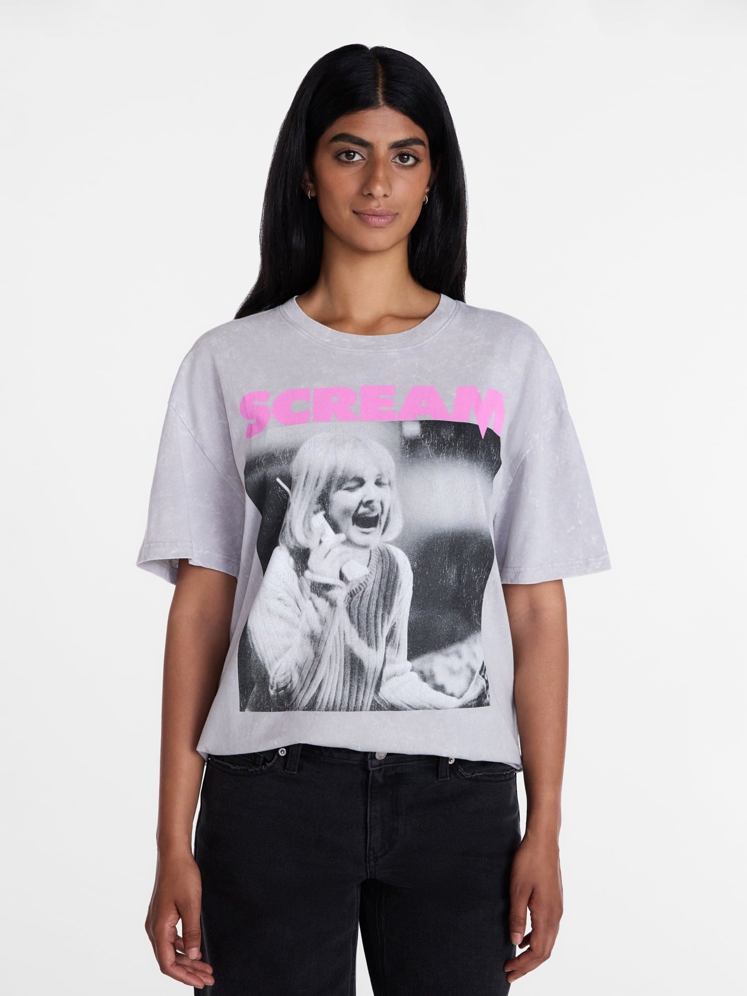 Scream Women's Halloween Graphic Tee with Short Sleeves, Sizes XXS-XXL