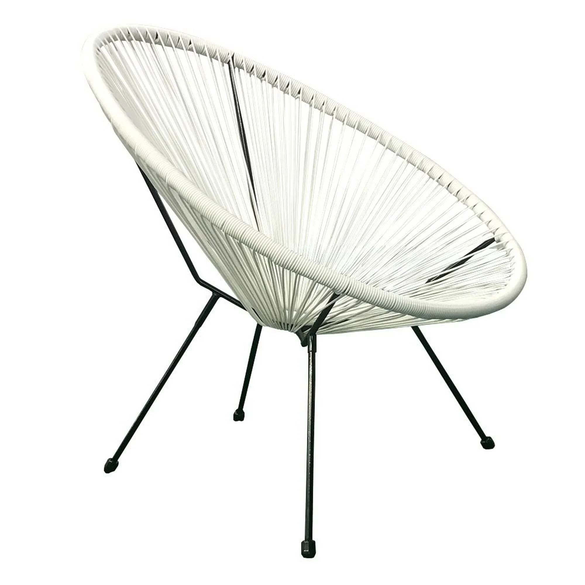 HighlanderHome Outdoor Acapulco Chair, White, 34 x 28 x 30 Inches
