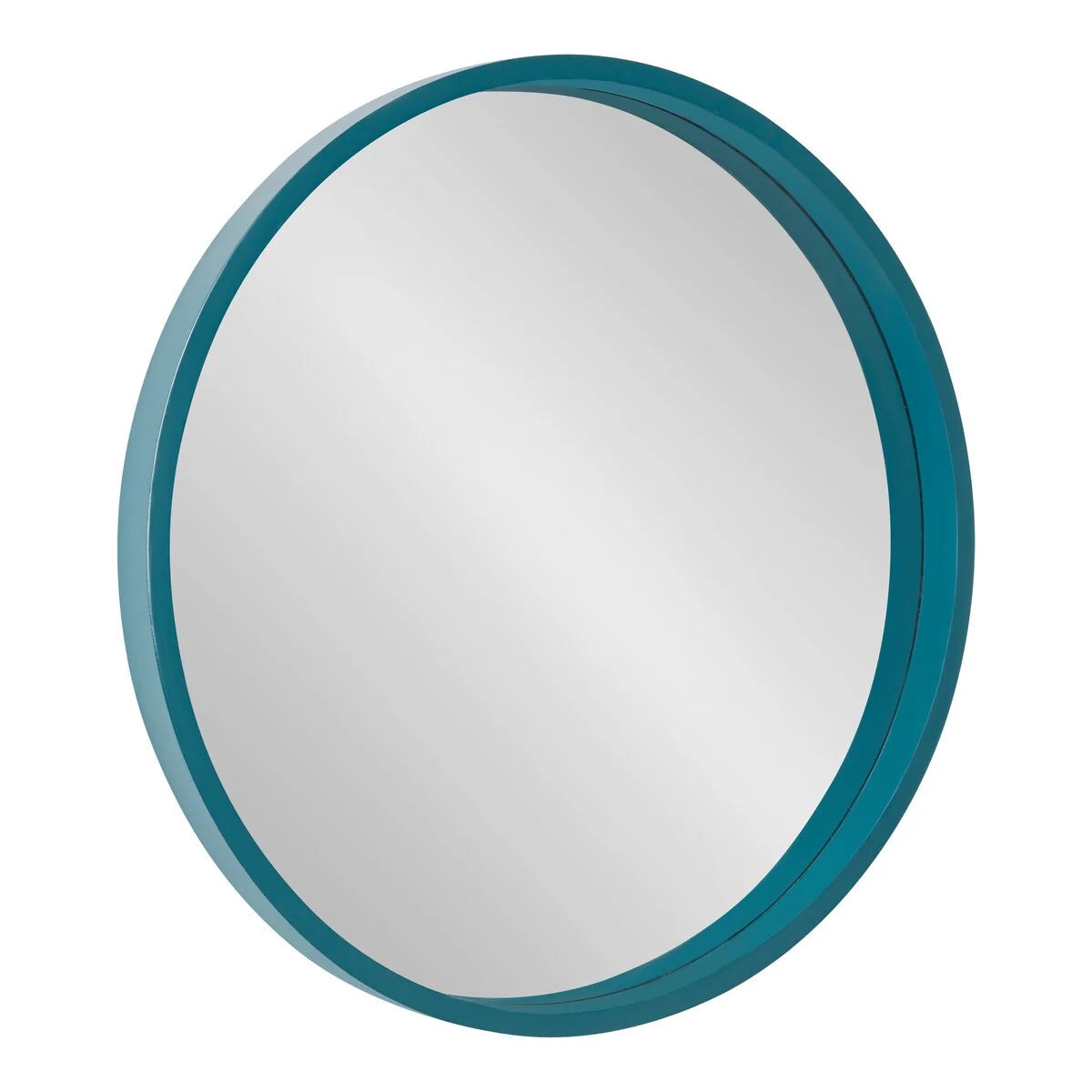 Round Wood Accent Wall Mirror With Modern Decorative Wooden Frame
