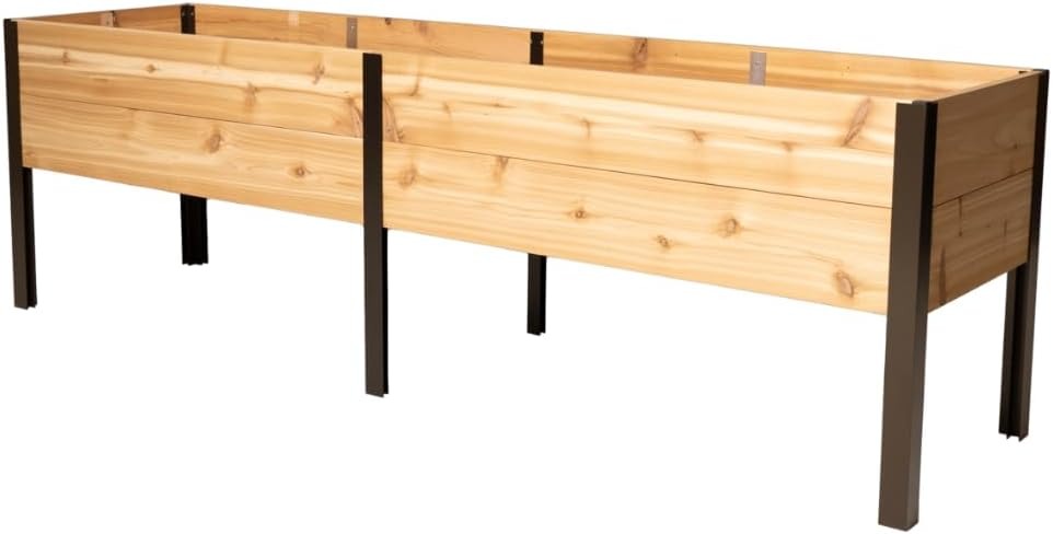 Gardener's Supply Company Elevated Cedar Raised Garden Bed, 2 ft x 8 ft, 29 in High