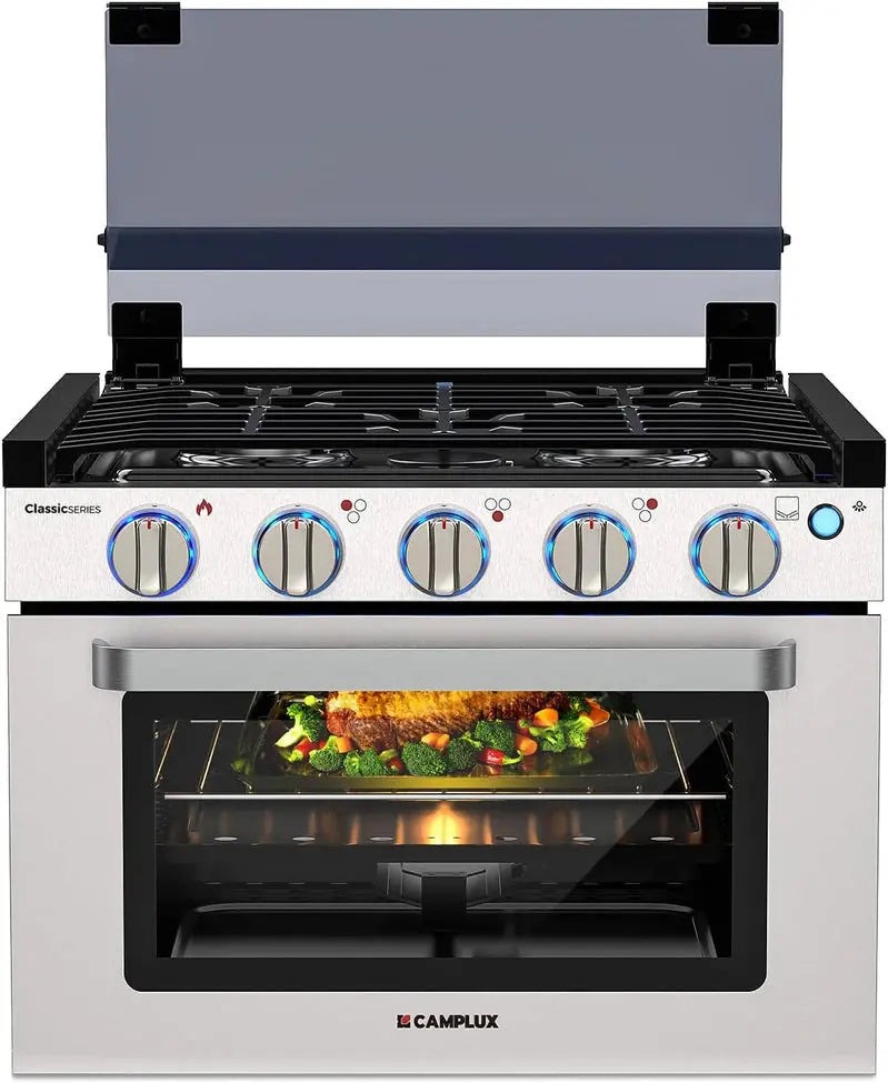 Liquefied Petroleum Gas Stove Oven Combo, 21 in High, 3 Burners, 1.8 cu ft