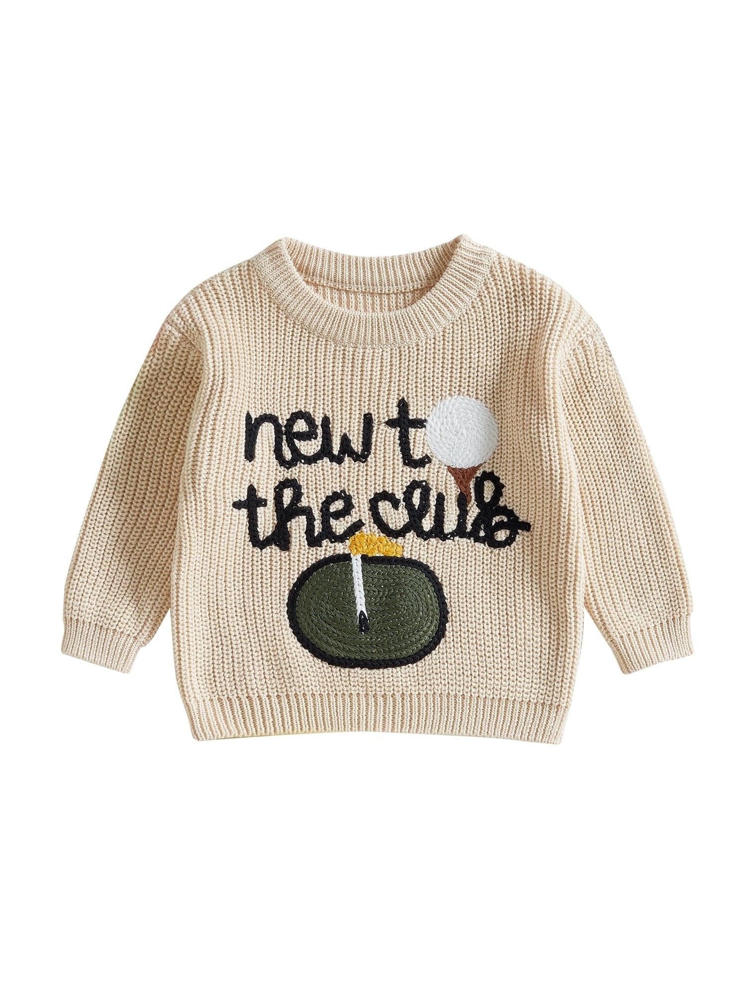 Loicainy Toddler Baby Boy Girl Halloween Knit Sweater 3 6 9 12 18 24 Months 2T 3T Long Sleeve Crewneck Letter Embroidery Pullover Autumn Winter Knitwear