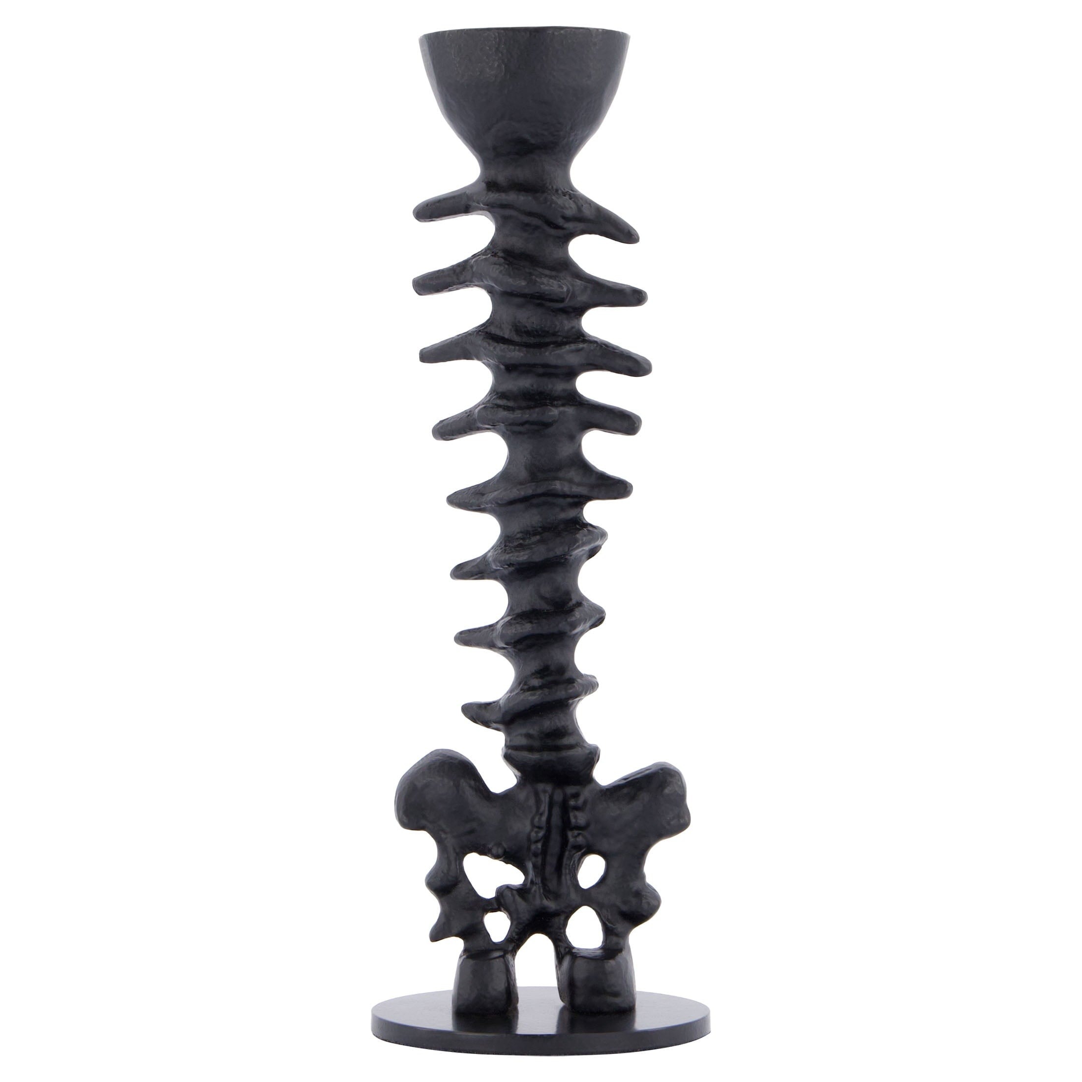Metal Spine Candle Holder, Black, 8.6", Halloween by Way To Celebrate