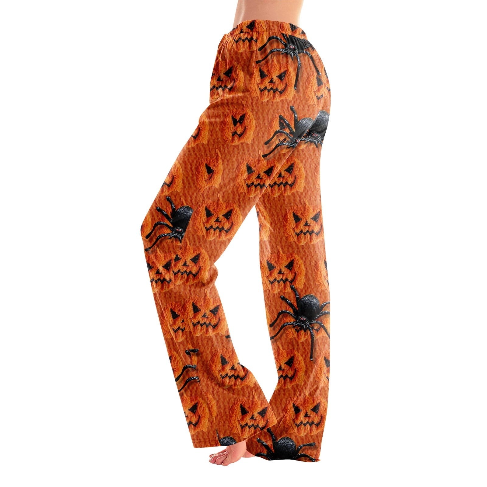Hearthz Halloween Flannel Pajama Pants Women Plush Fuzzy Pajama Pants for Women Plaid Warm Cozy Pj Bottoms Lounge Pants Flannel Pants for Women