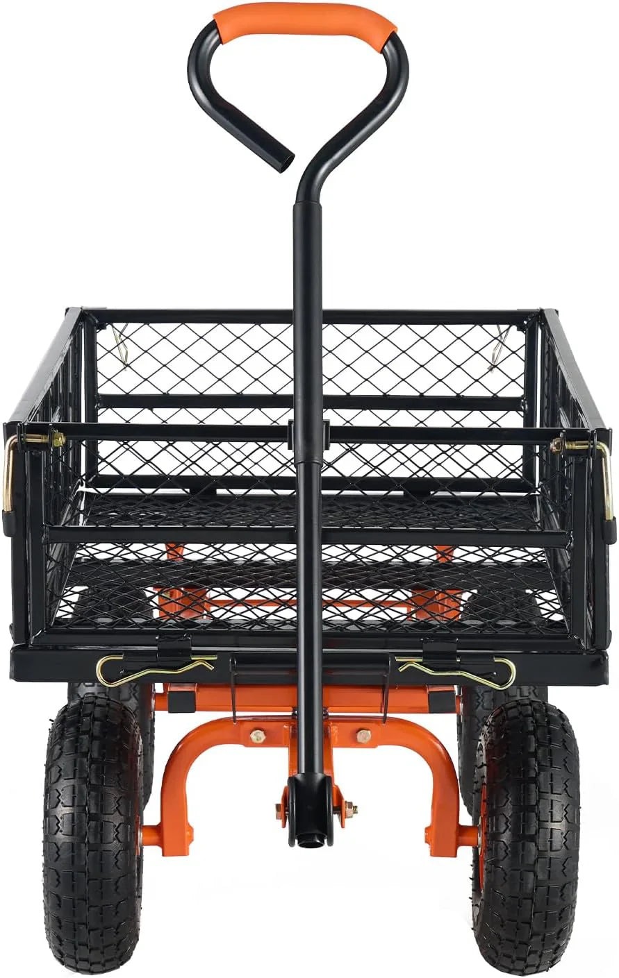 Garden Dump Cart Heavy Duty Garden Wagon With Removable Sides, Utility Liner And 10in All Terrain Wheels