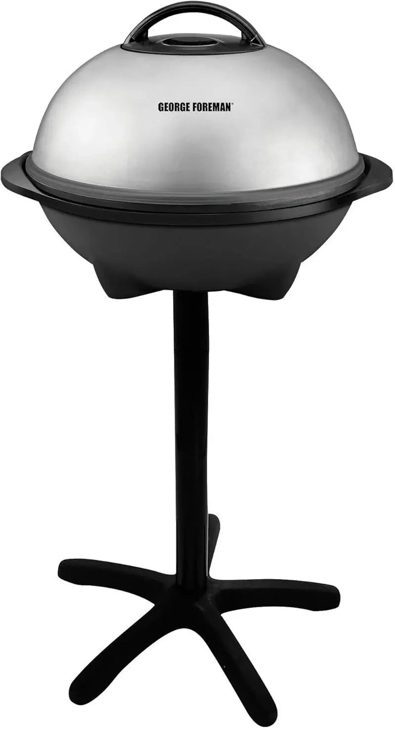 George Foreman Indoor/Outdoor Electric Patio Grill, 15-Serving, 1500 Watts, Removable Stand