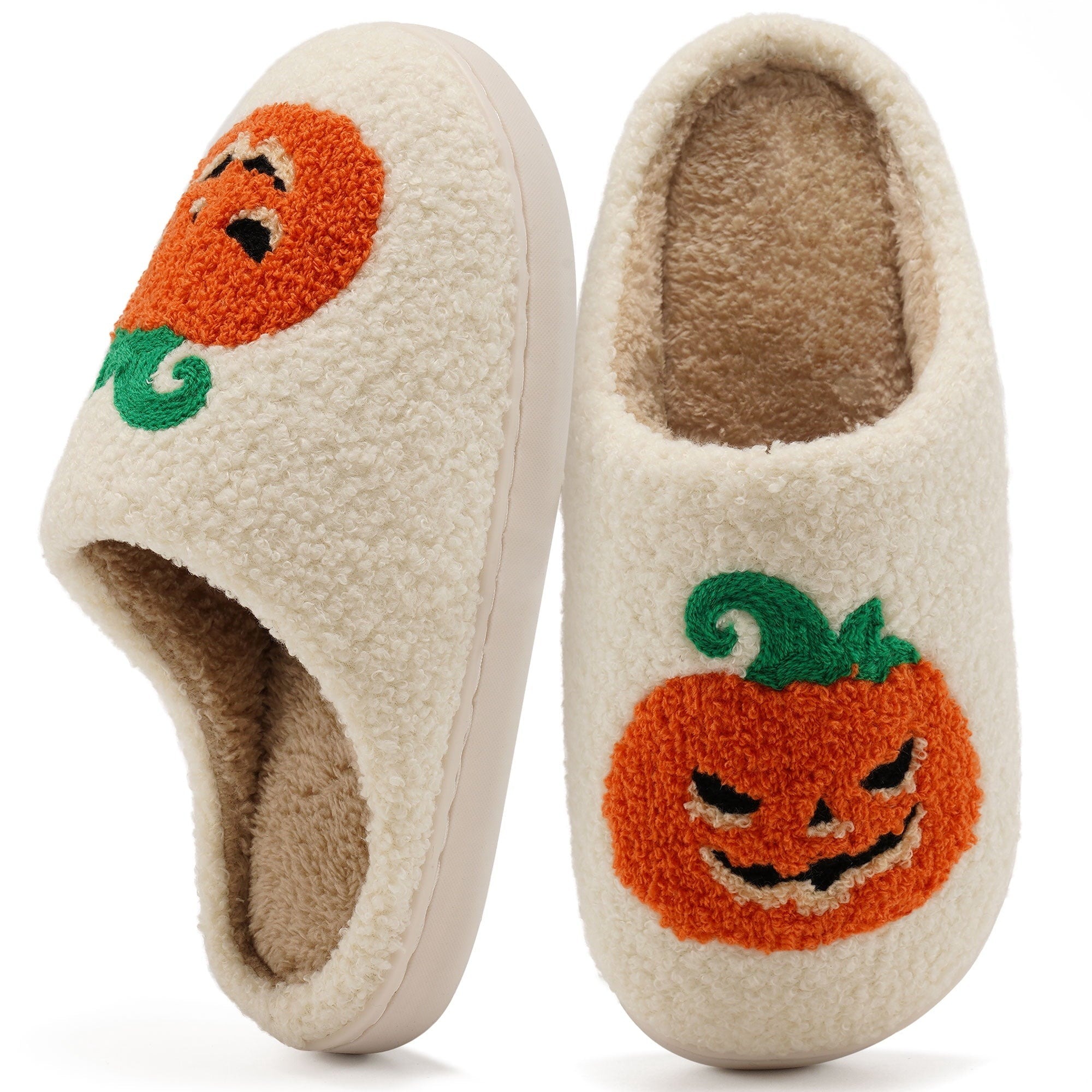 Ecetana Halloween Slippers for Women Men Fuzzy House Shoes with Memory Foam
