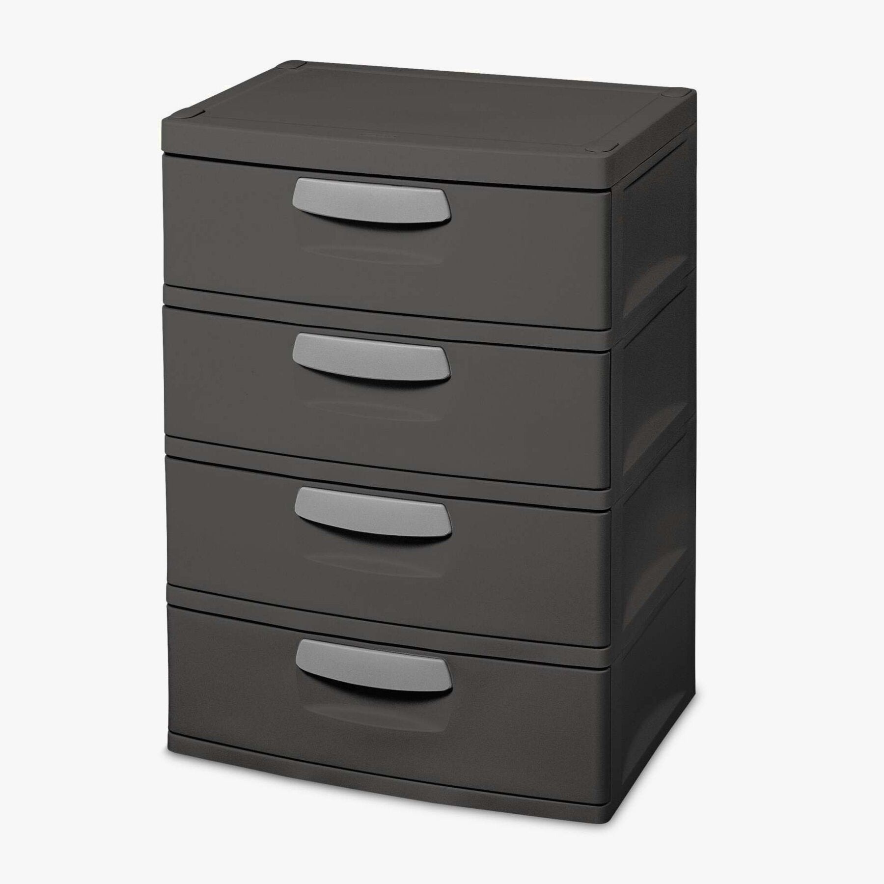 Sterilite Heavy-Duty 4 Drawer Plastic Storage Unit, Flat Gray