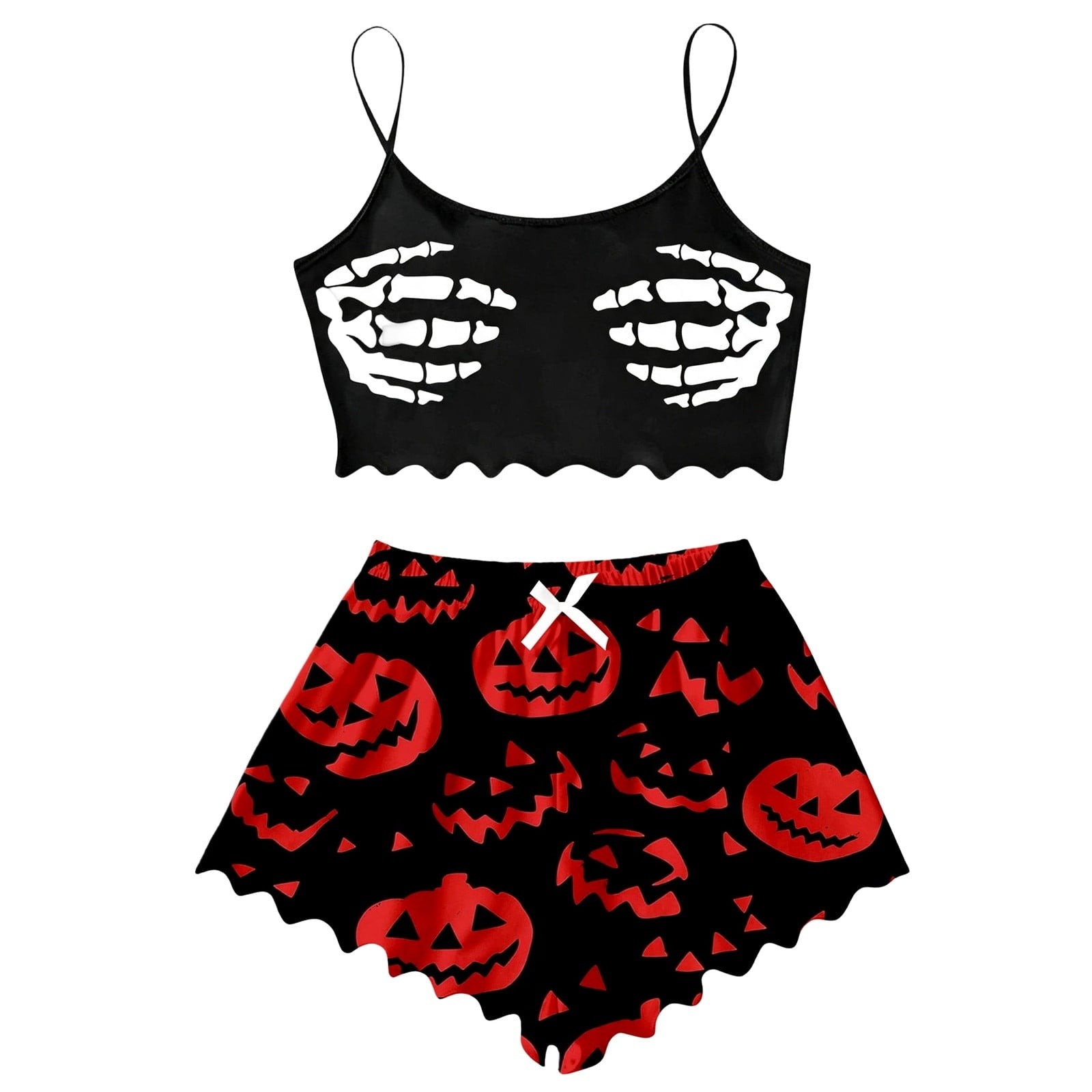 Pajamas For Women Set Halloween Cozy 2 Piece Outfit Soft Comfortable Sleepwear Loungewear Nightwear Nightclothes Homewear