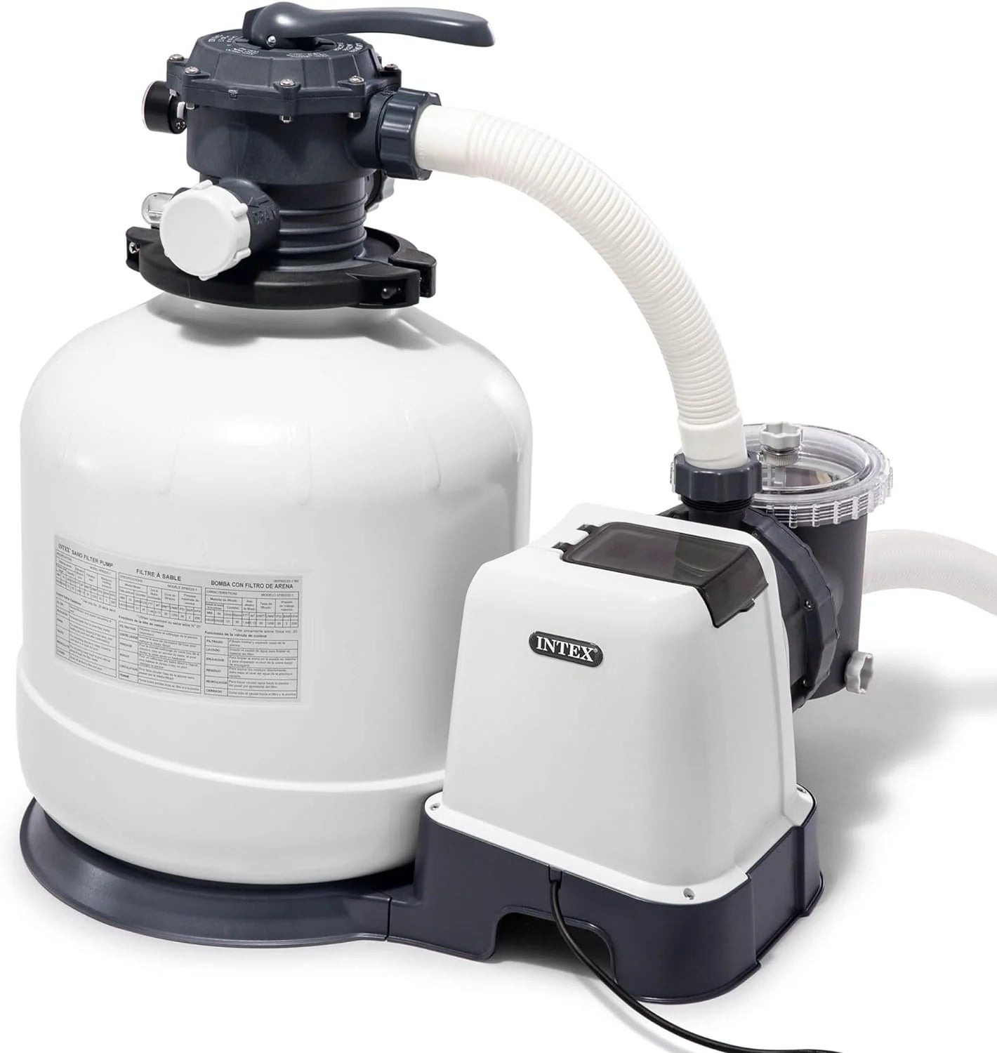 Intex Krystal Clear 16 Inch 3,000 GPH Above-Ground Pool Sand Filter Pump - 26651EG