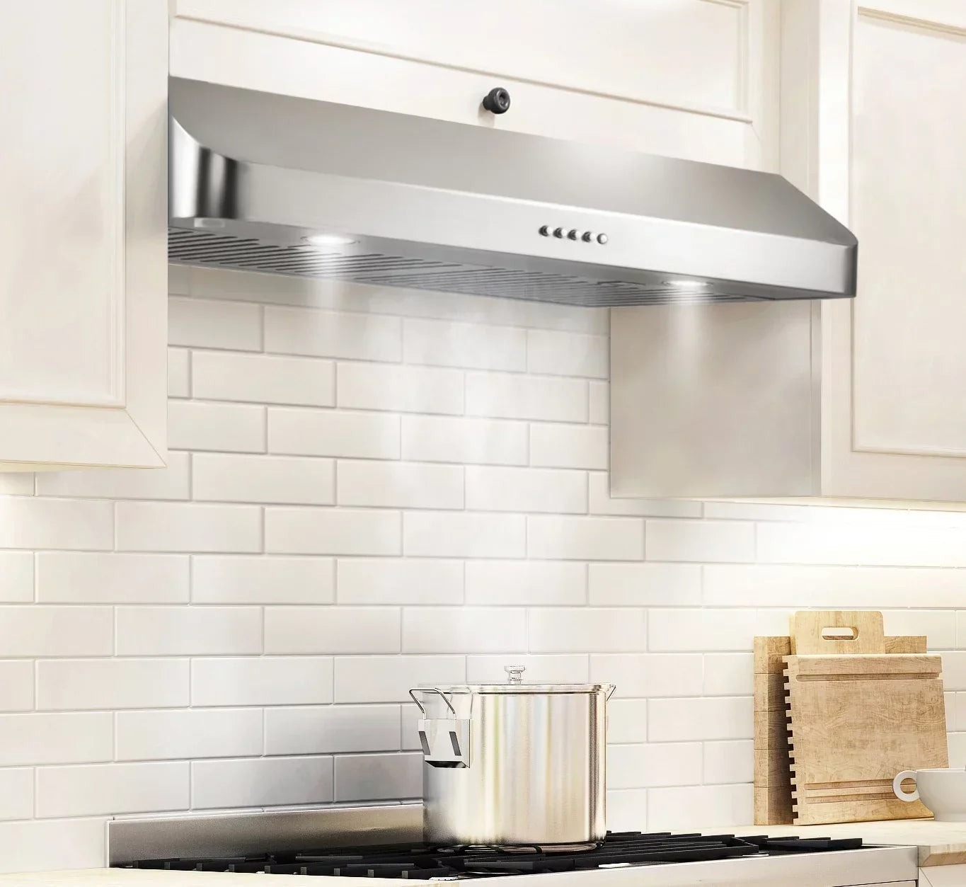 Everkitch 30 Inch Ducted Under Cabinet Range Hood, Stainless Steel, 400 CFM