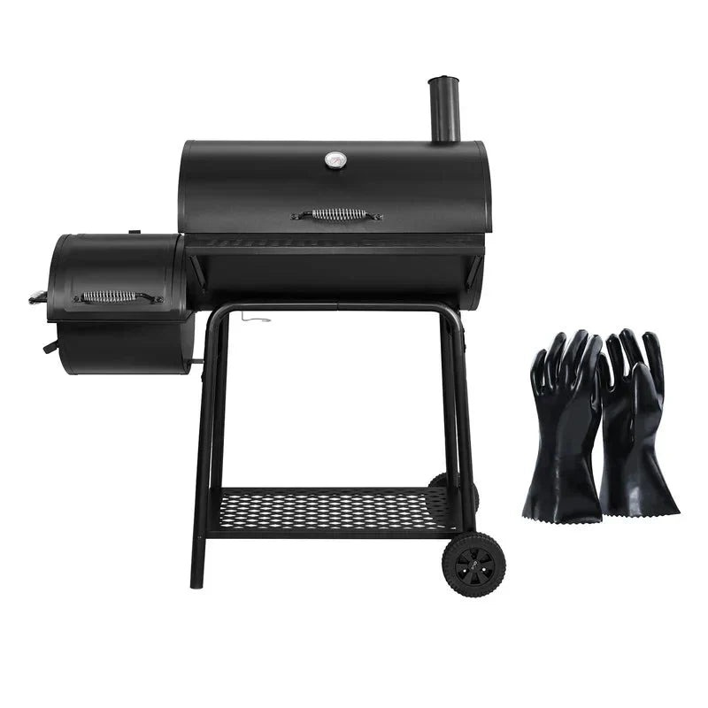CC1830FG Charcoal Grill With Offset Smoker And BBQ Gloves - CC1830FG