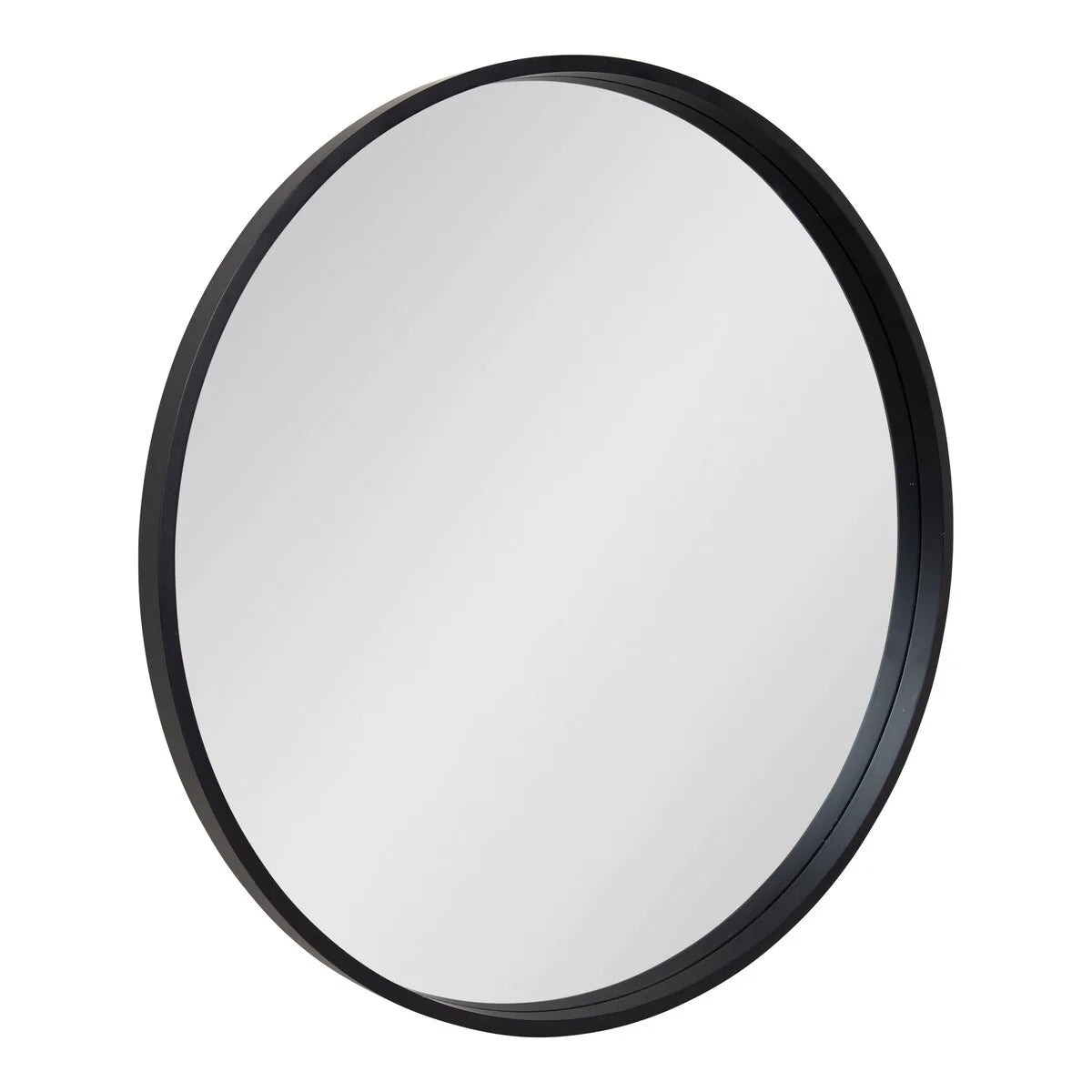 Round Wood Accent Wall Mirror With Modern Decorative Wooden Frame