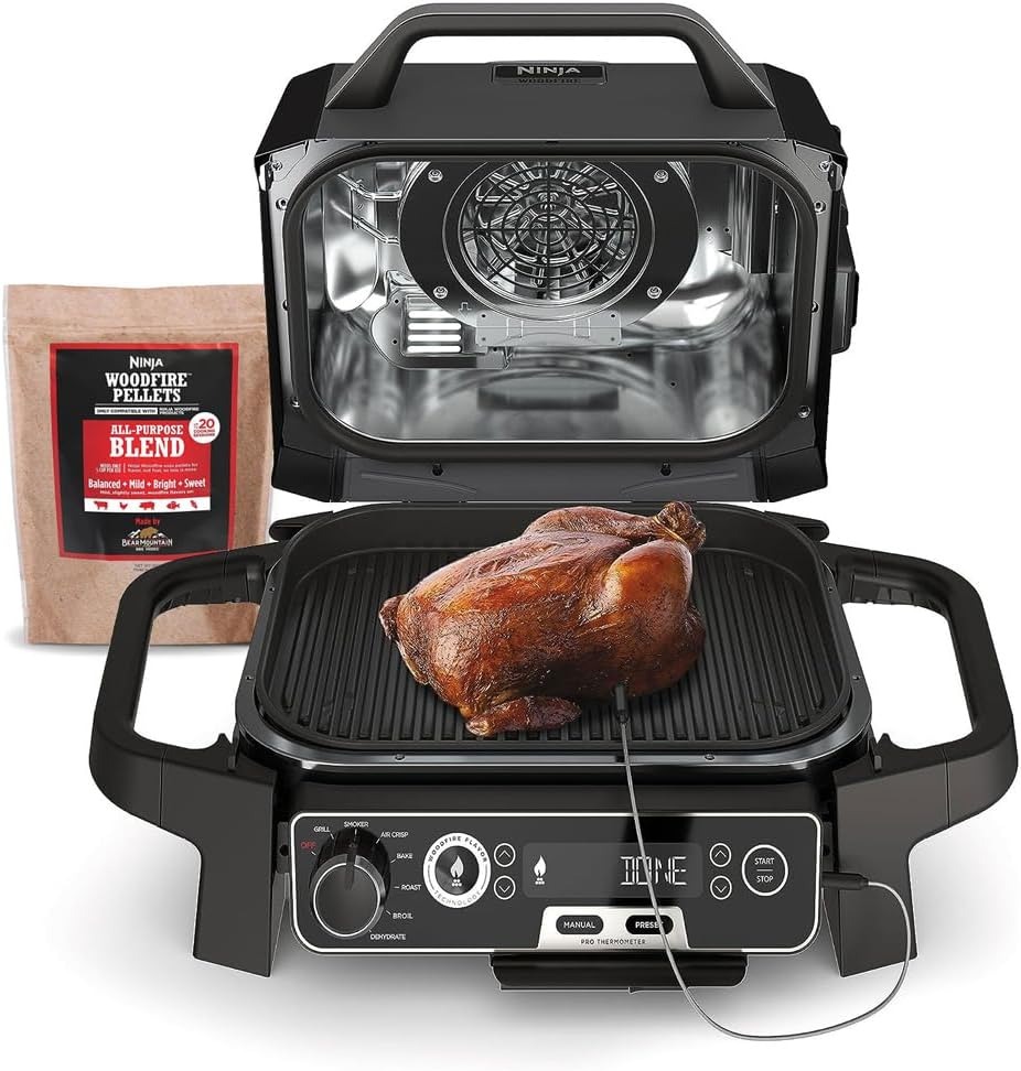 Professional Outdoor 7-in-1 Pellet Grill And Smoker With Built-In Thermometer - Woodfire