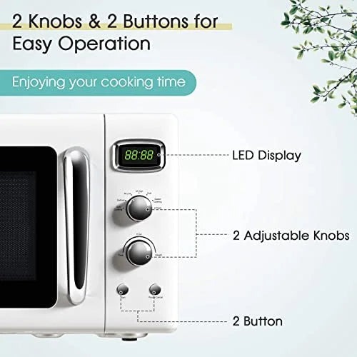 ARLIME Retro Countertop Microwave Oven, 900W 0.9 Cu.Ft - 19.5in x 14in x 11in