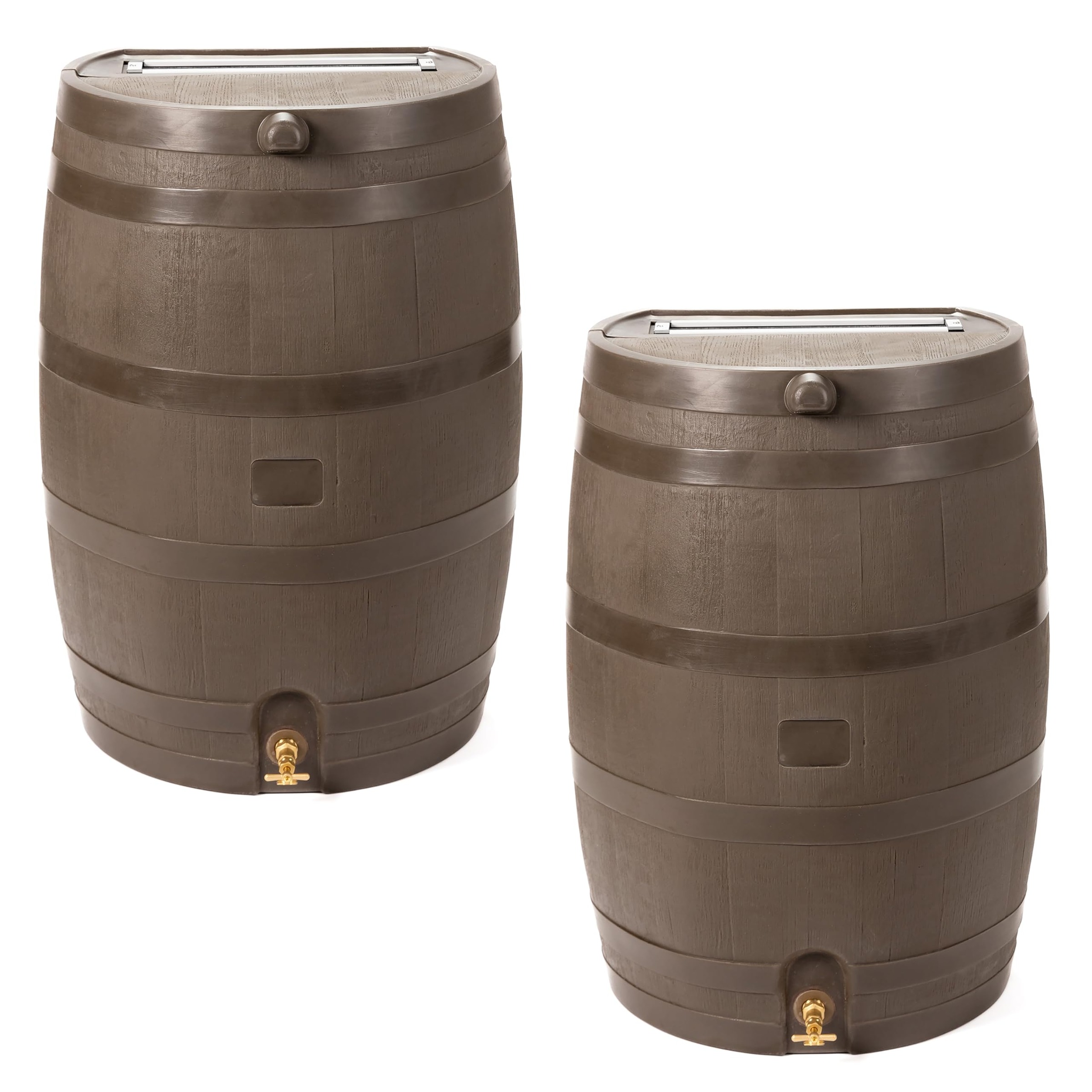 50 Gallon Rain Barrel With Brass Spigot And Flat-Back Design