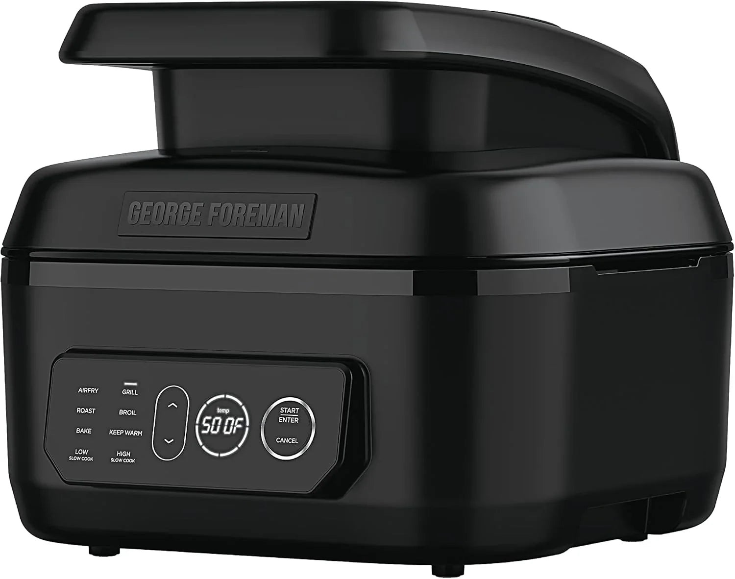 George Foreman 7-in-1 Electric Indoor Grill With Air Fry Technology, Black, Large - MCAFD800D