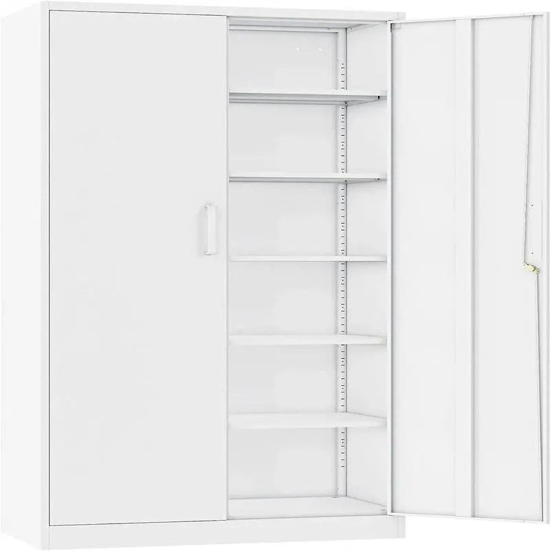 Heavy-Duty Metal Garage Storage Cabinet, Lockable Freestanding 5 Adjustable Shelves, 70.87 inch31.5 inch15.7 inches - Black