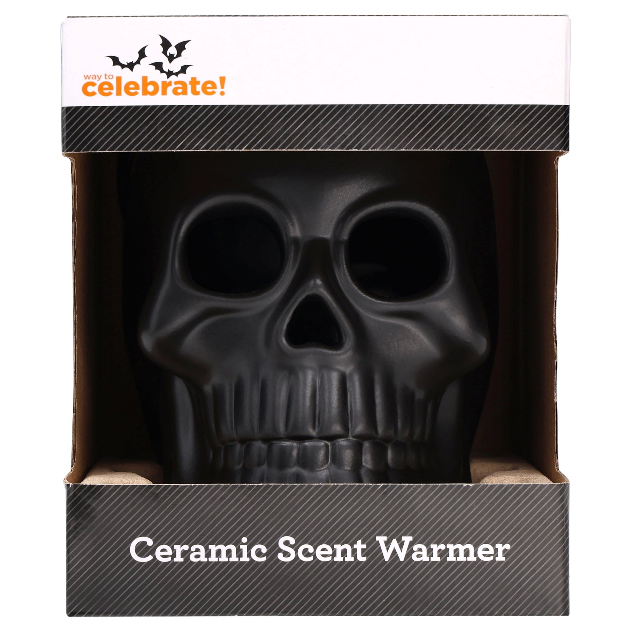 Ceramic Skull Electric Wax Warmer, Black, Halloween by Way To Celebrate