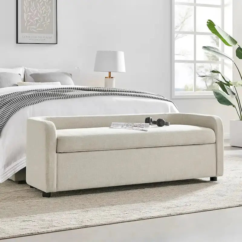 Wendy Upholstered Storage Bench With Hidden Compartment - 60.5w x 22.5d x 21h