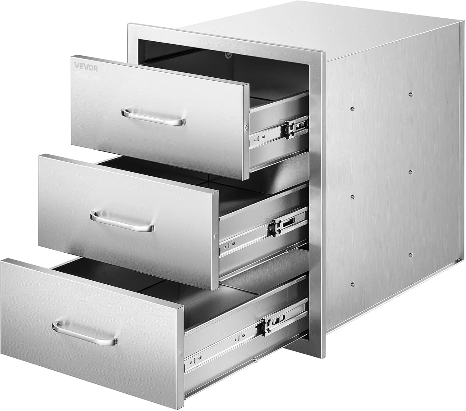 VEVOR Outdoor Kitchen Drawer Cabinet, Stainless Steel, 18.11 inch W x 23.23 inch D x 23.23 inch H, 3 Drawers