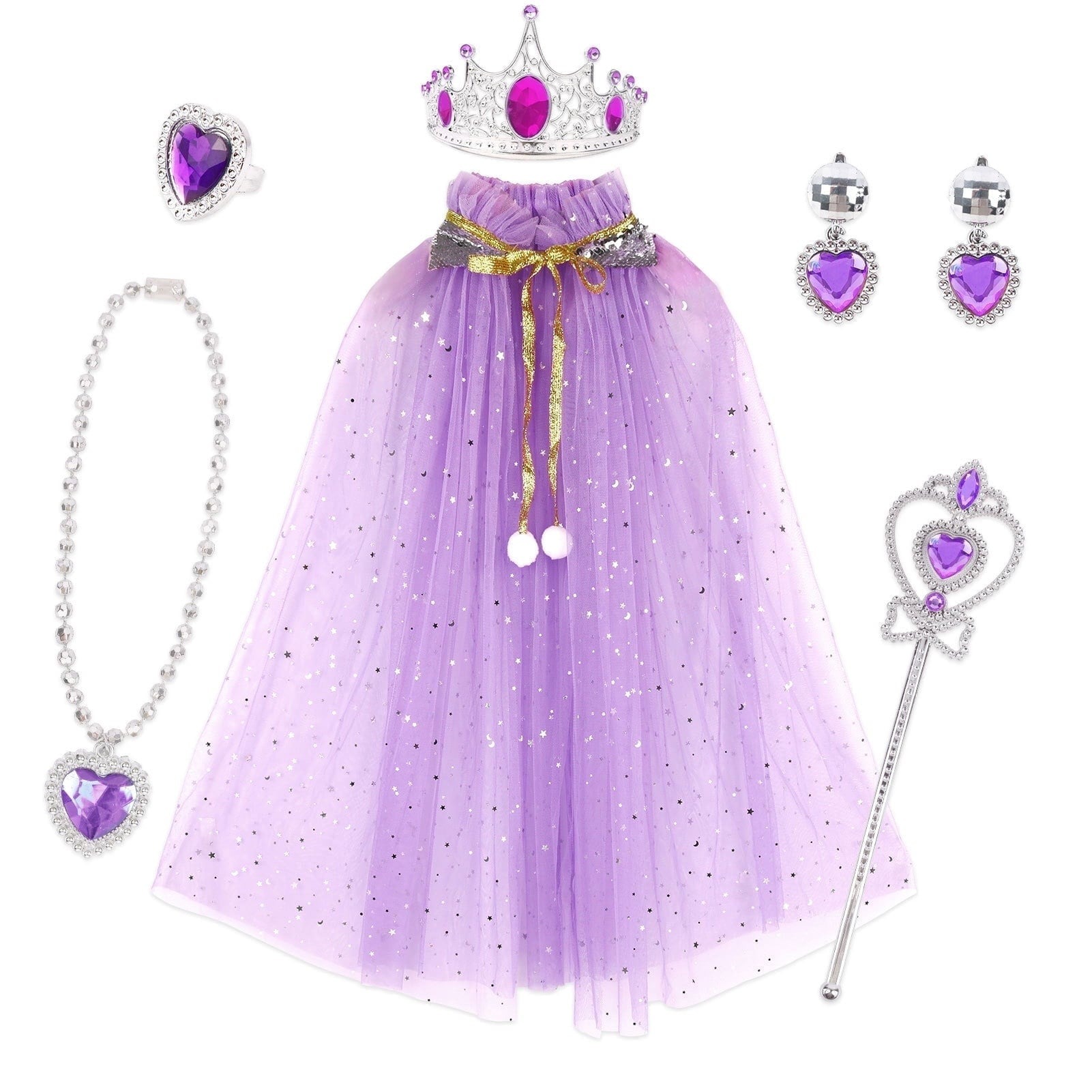 Unicorn Costume for Girls, Tutu Skirt Wings Unicorn Headband Princess Outfit for Birthday Halloween Christmas Cosplay Dress Up