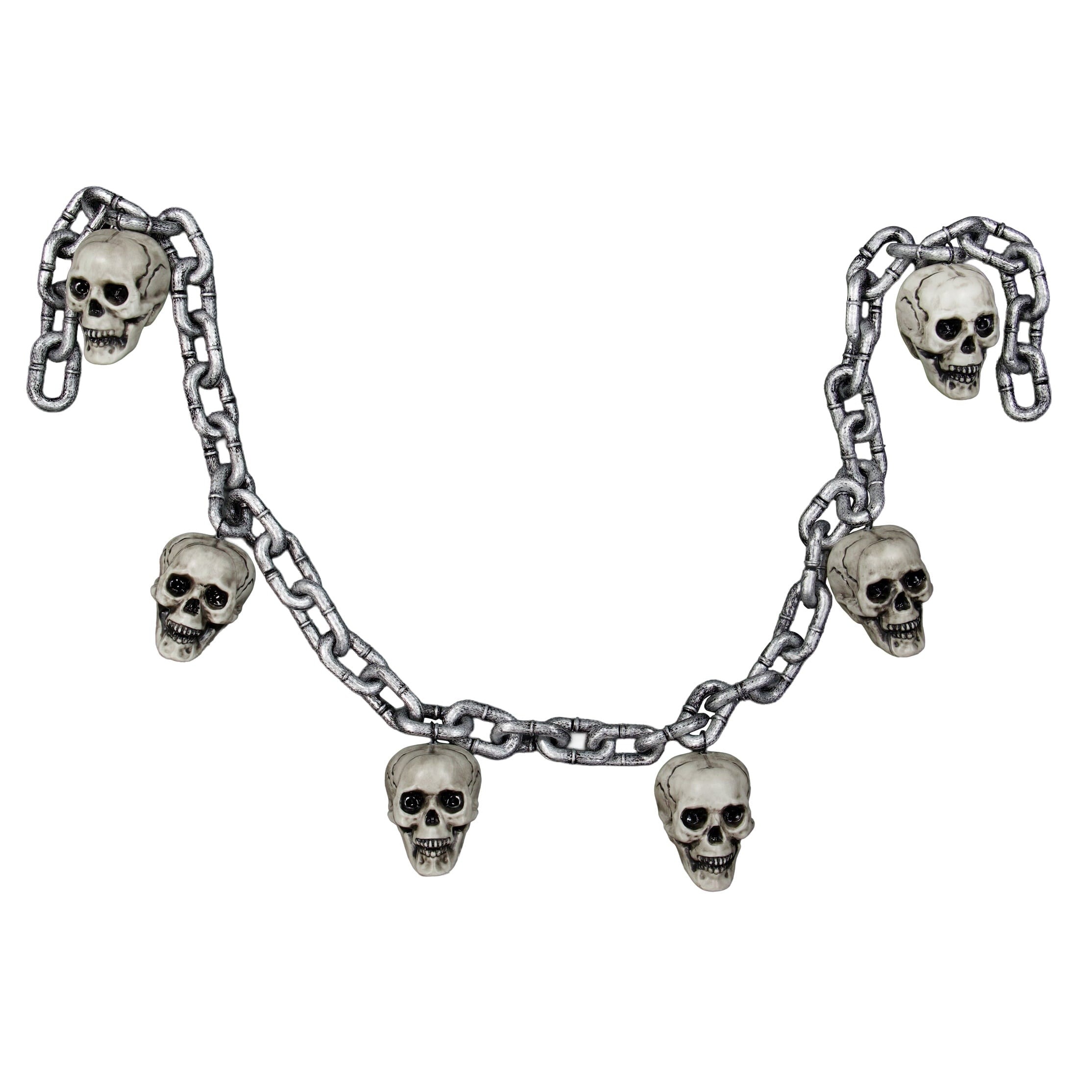 Skull Chain Decoration, Silver, 6', Halloween by Way To Celebrate