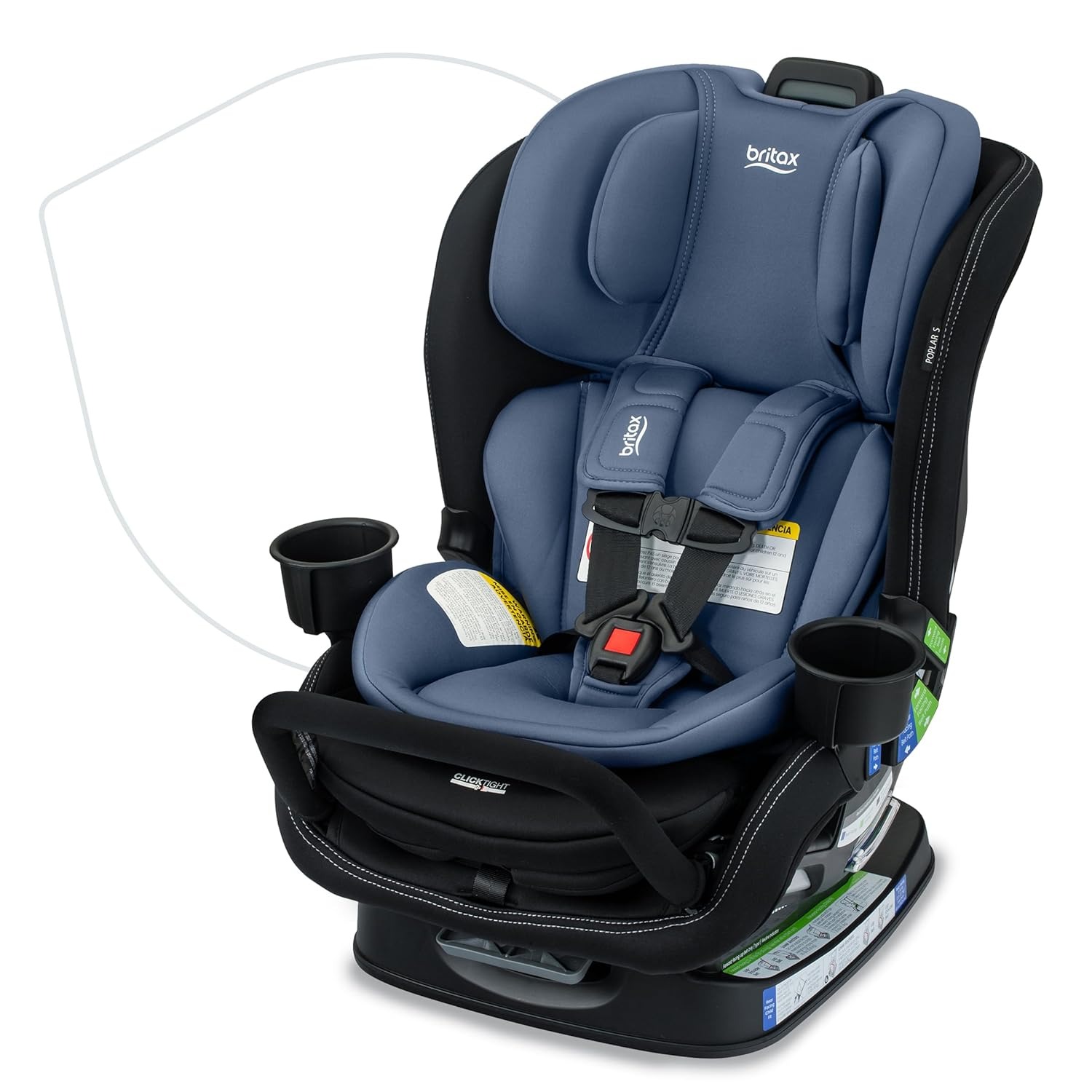 Britax Poplar S 2-in-1 Convertible Car Seat, Arctic Onyx, 17-inch - Poplar S