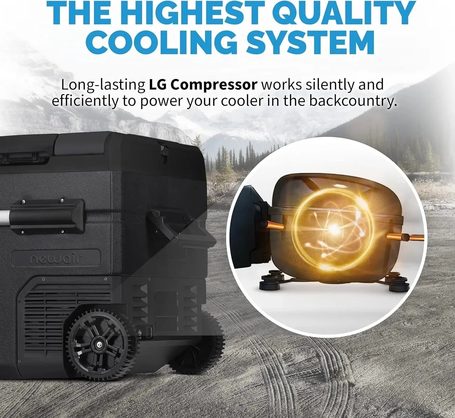 NewAir Portable 48 Qt 12V Electric Cooler With LG Compressor, Gray - NPR048GA00
