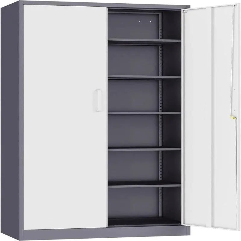 Heavy-Duty Metal Garage Storage Cabinet, Lockable Freestanding 5 Adjustable Shelves, 70.87 inch31.5 inch15.7 inches - Black