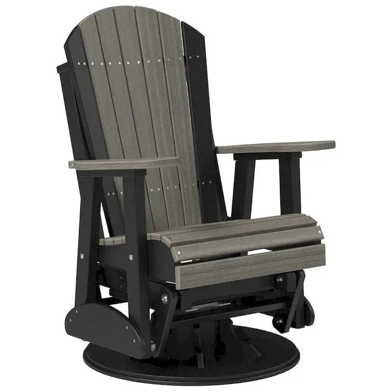All-Weather Poly Lumber Adirondack Swivel Glider Chair - Rust-Resistant Outdoor Seating