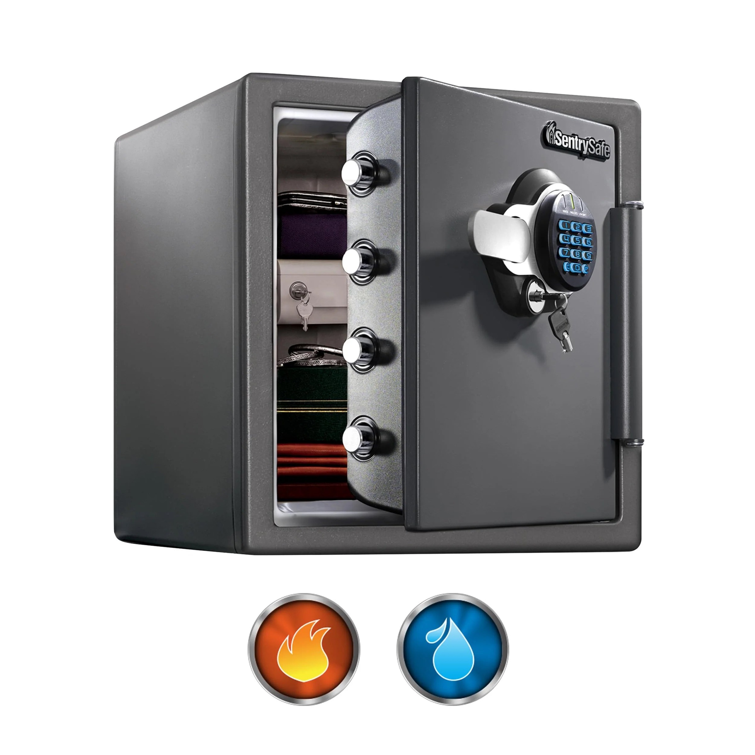 Digital Safe Box, Fireproof And Waterproof, 1.23 Cubic Feet, Alloy Steel